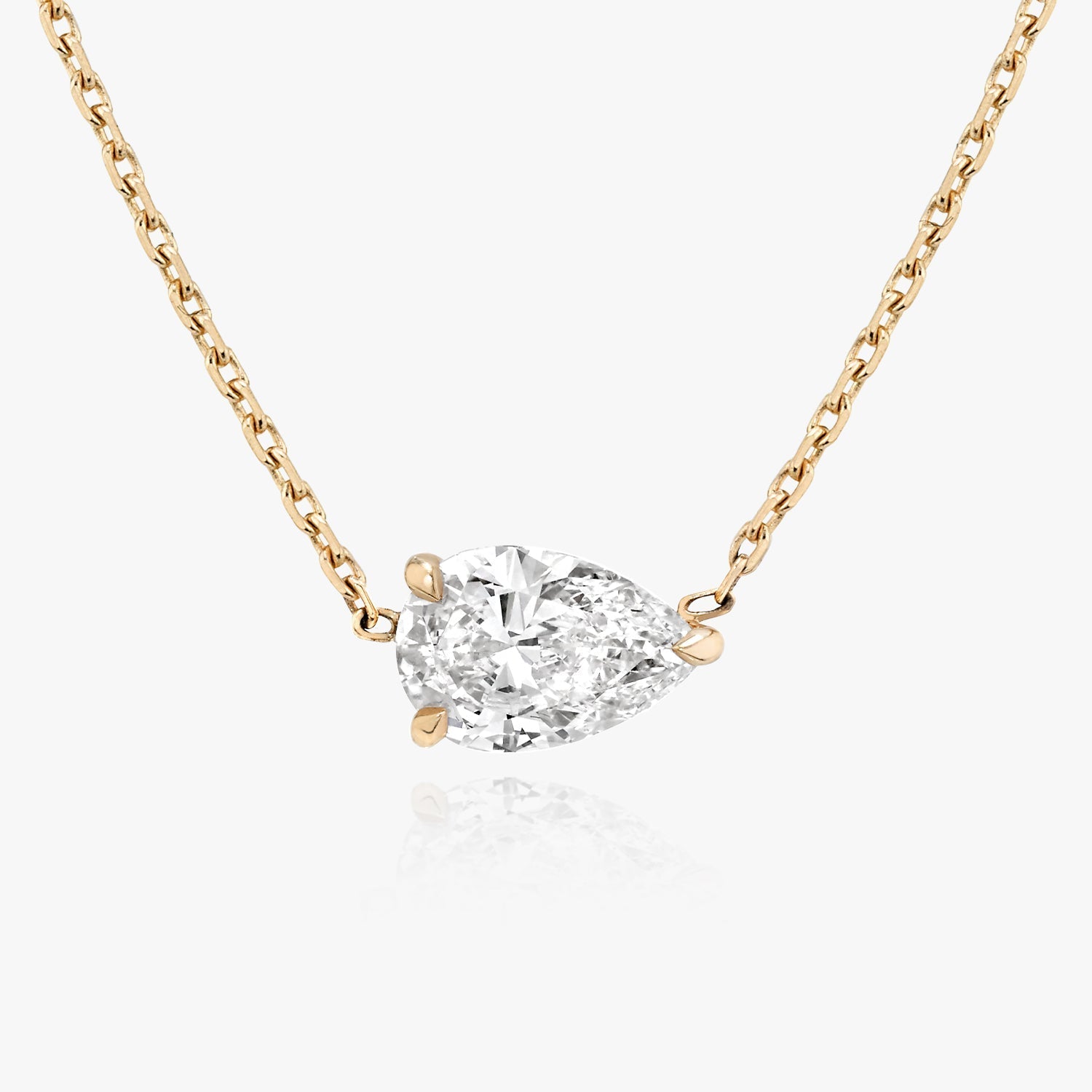 0.25 CT-1.0 CT Pear Solitaire F/VS Lab Grown Diamond Necklace - Camila Brown