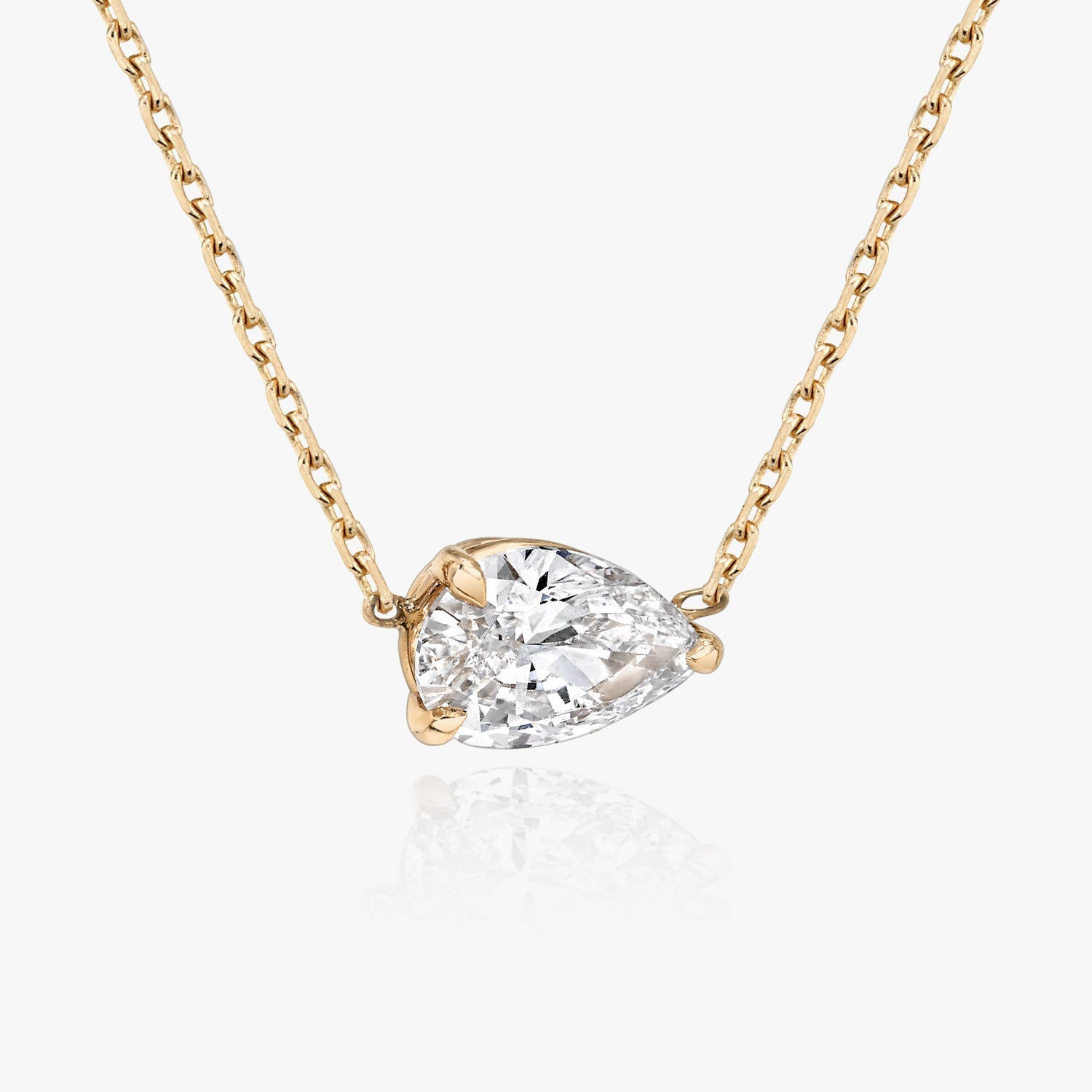 0.25 CT-1.0 CT Pear Solitaire F/VS Lab Grown Diamond Necklace - Camila Brown