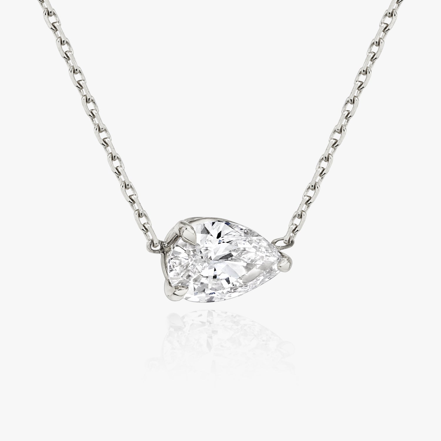 0.25 CT-1.0 CT Pear Solitaire F/VS Lab Grown Diamond Necklace - Camila Brown
