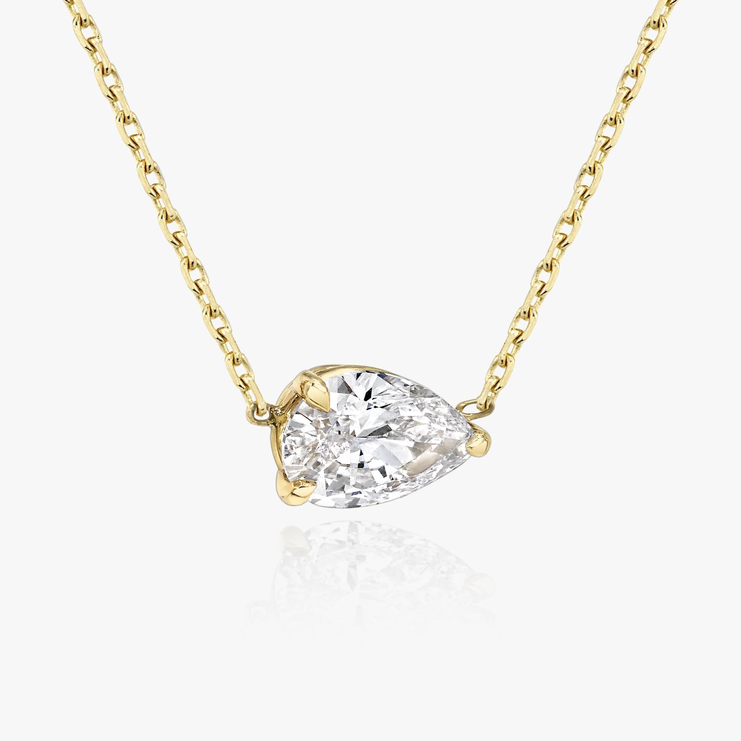 0.25 CT-1.0 CT Pear Solitaire F/VS Lab Grown Diamond Necklace - Camila Brown