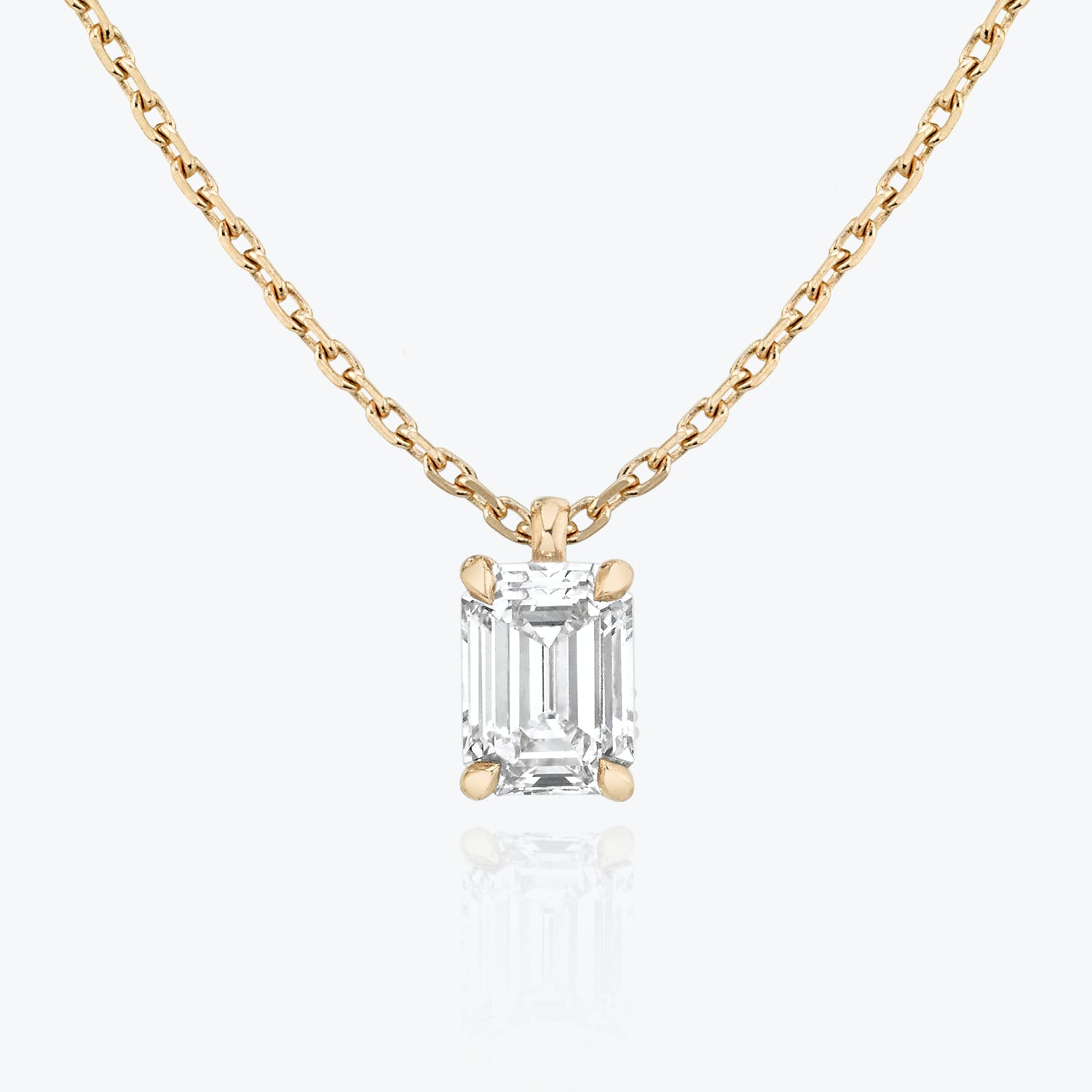 0.25 CT-1.0 CT Emerald Solitaire F/VS Lab Grown Diamond Necklace - Camila Brown