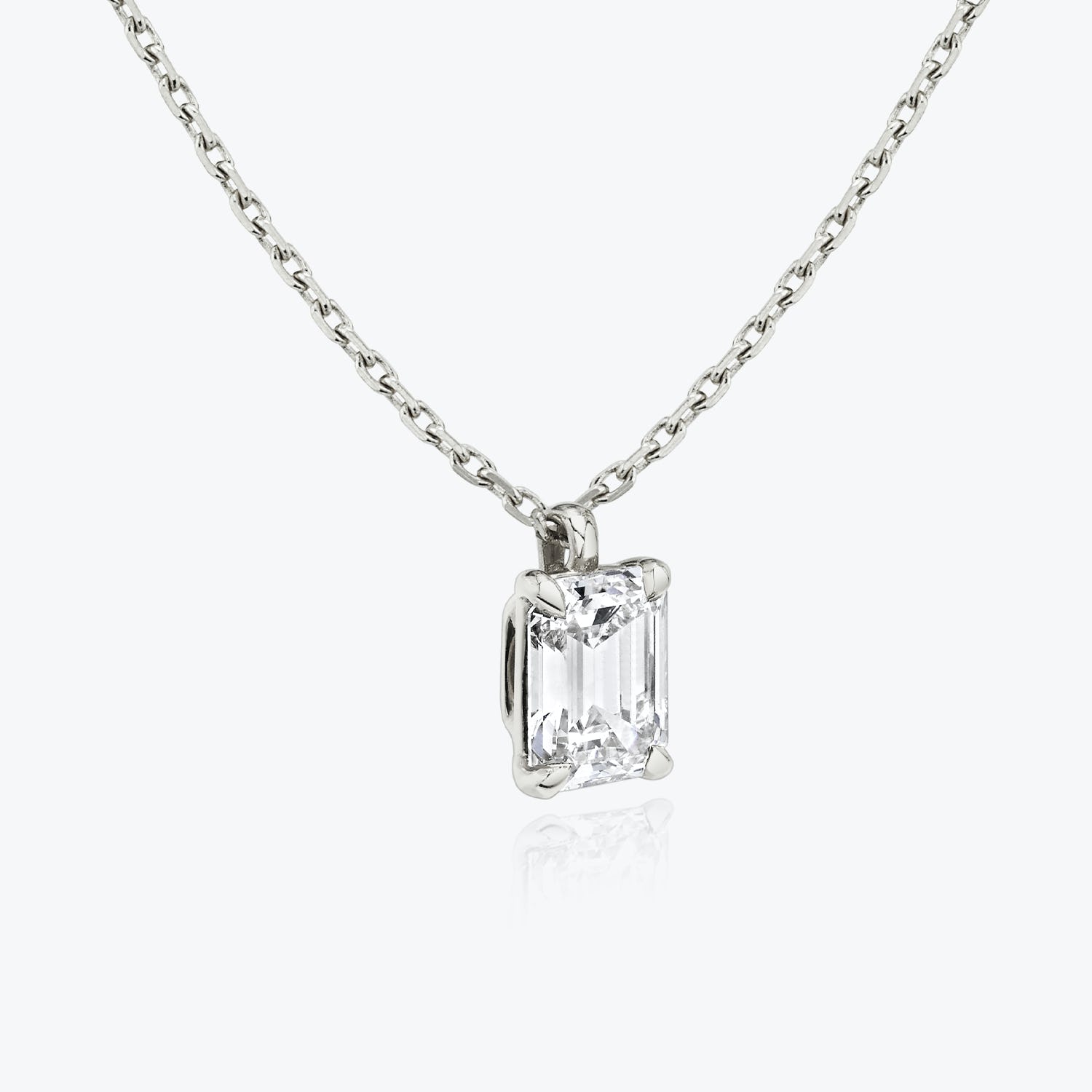 0.25 CT-1.0 CT Emerald Solitaire F/VS Lab Grown Diamond Necklace - Camila Brown