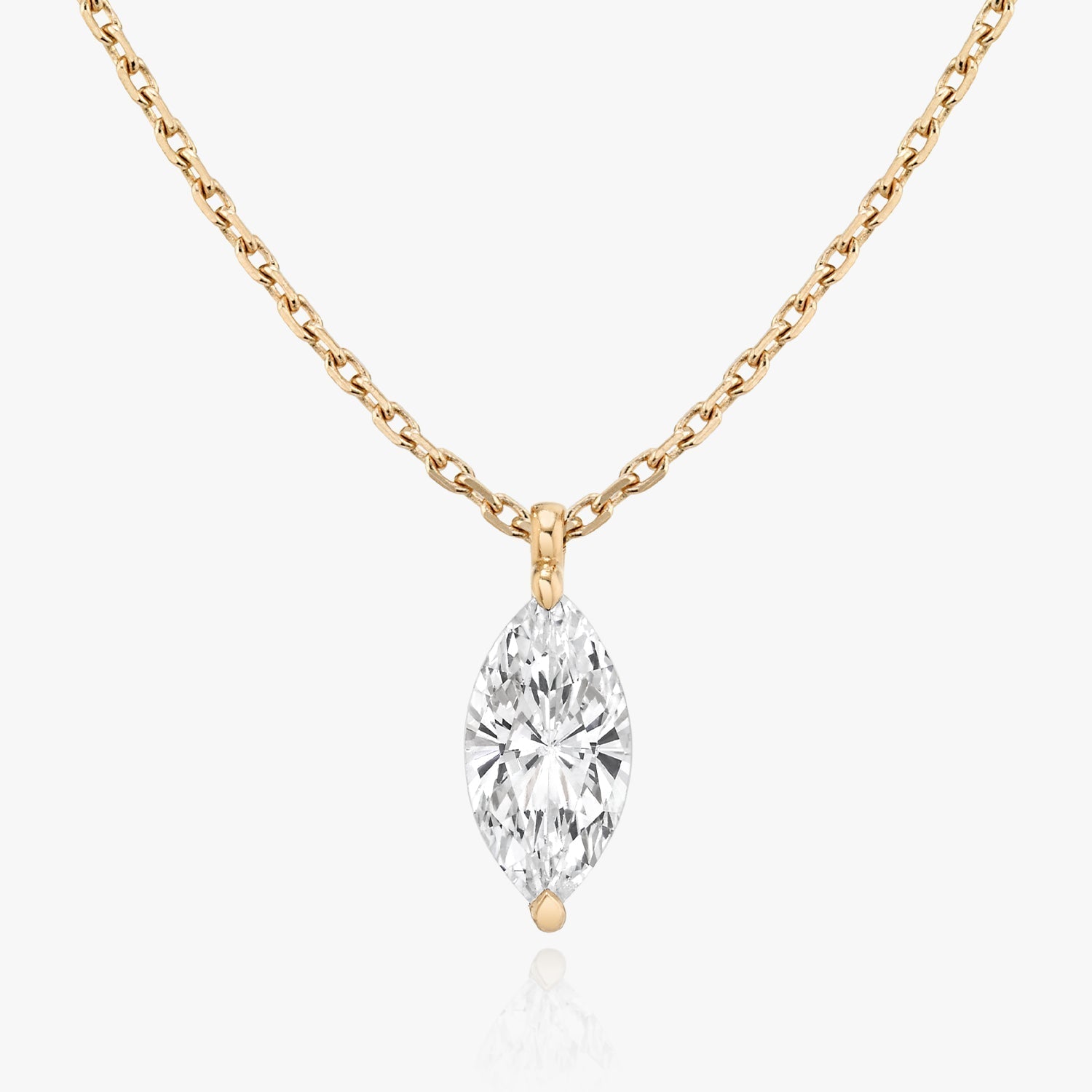 0.25 CT-1.0 CT Marquise Solitaire F/VS Lab Grown Diamond Necklace - Camila Brown