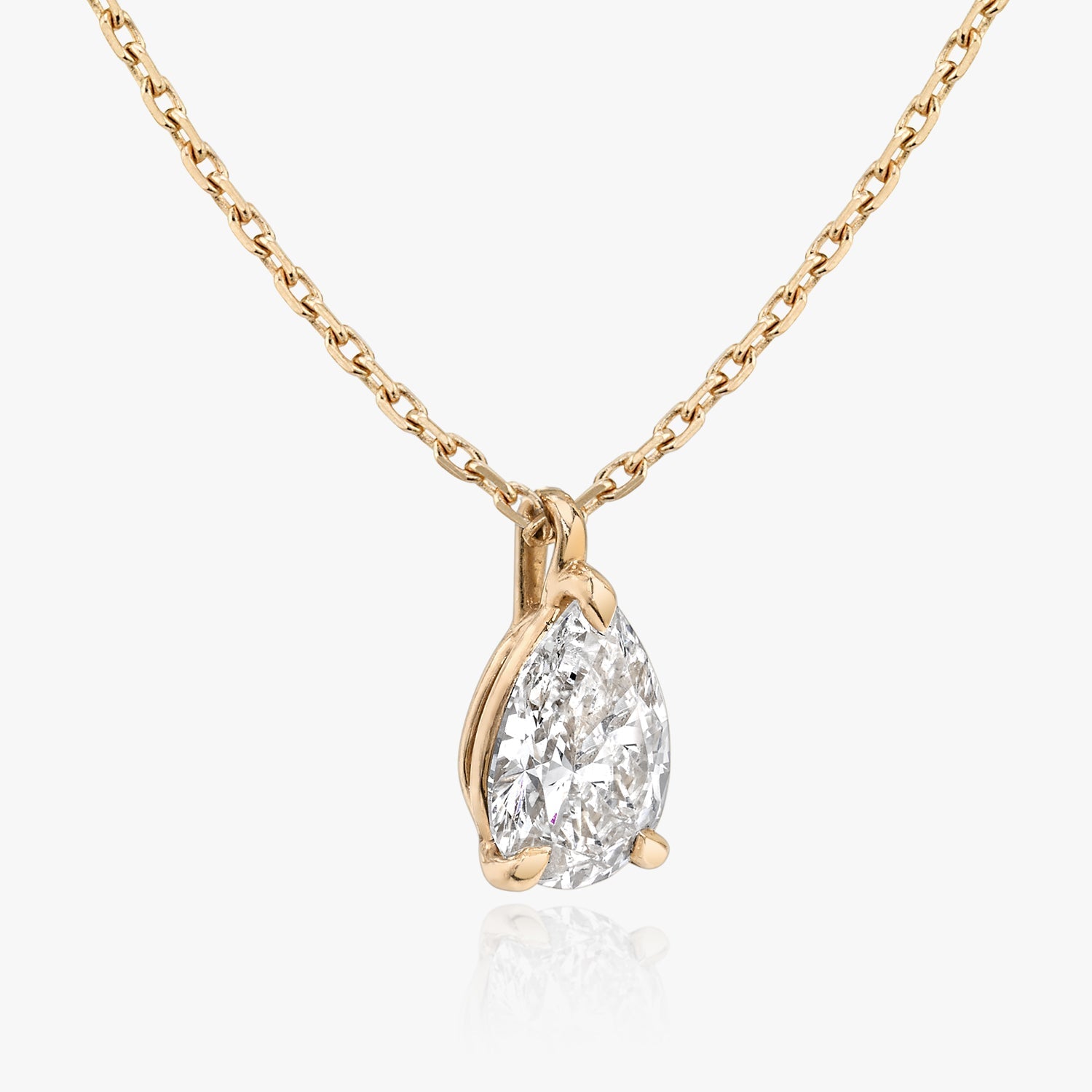 0.25 CT-1.0 CT Pear Solitaire F/VS Lab Grown Diamond Necklace - Camila Brown