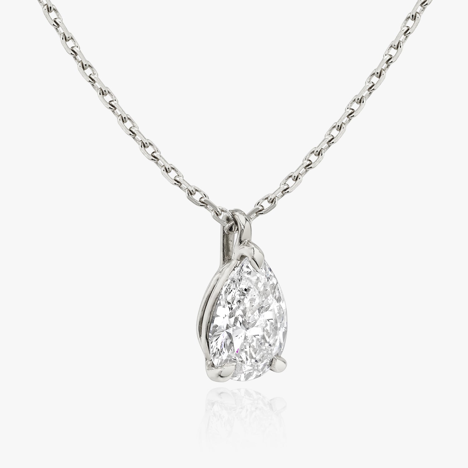 0.25 CT-1.0 CT Pear Solitaire F/VS Lab Grown Diamond Necklace - Camila Brown