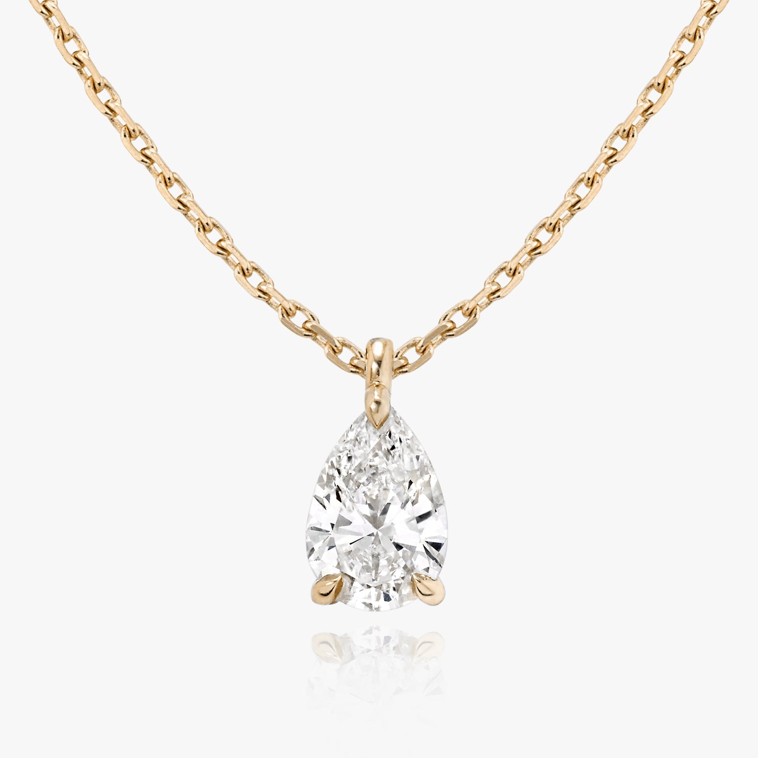 0.25 CT-1.0 CT Pear Solitaire F/VS Lab Grown Diamond Necklace - Camila Brown