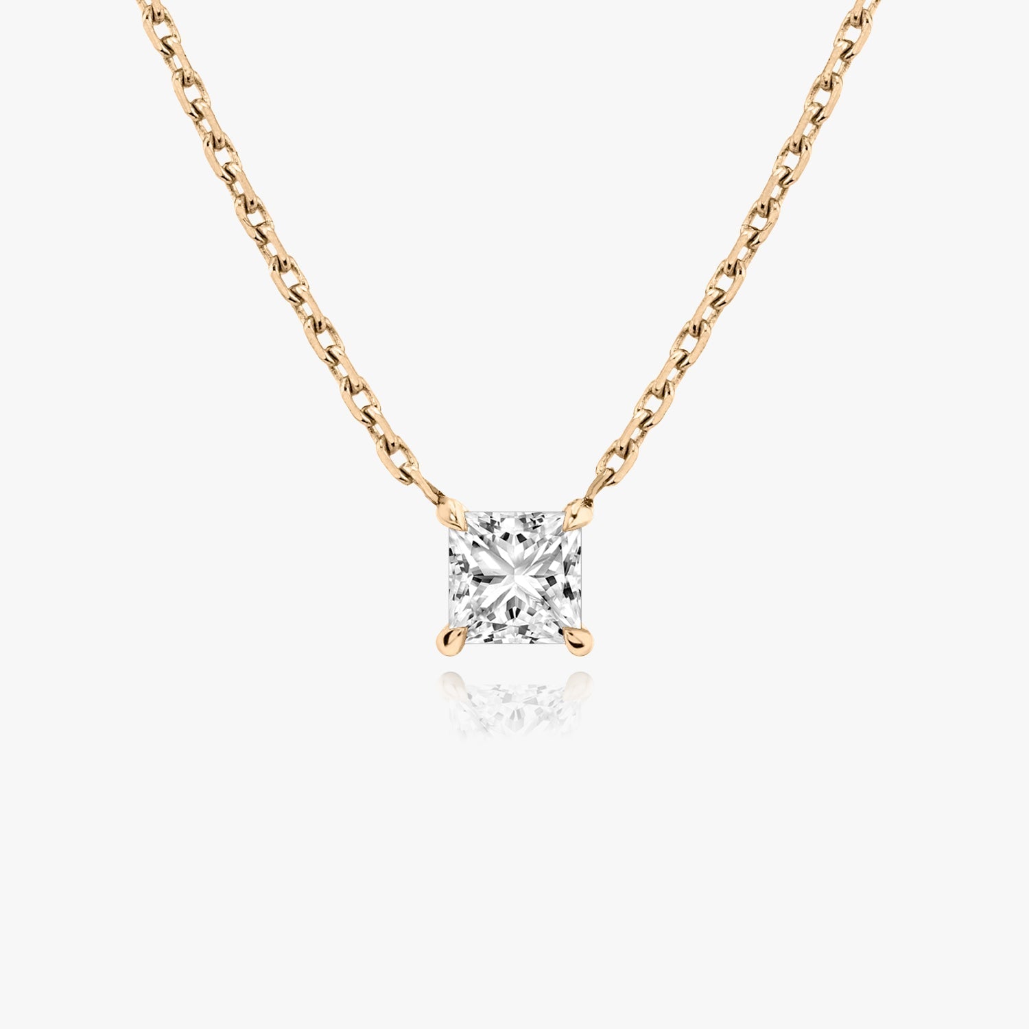 0.25 CT-1.0 CT Princess Solitaire F/VS Lab Grown Diamond Necklace - Camila Brown