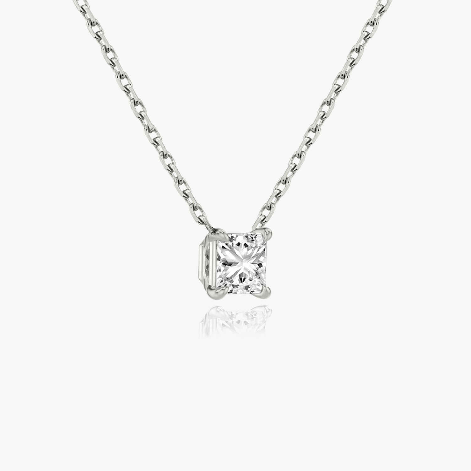 0.25 CT-1.0 CT Princess Solitaire F/VS Lab Grown Diamond Necklace - Camila Brown