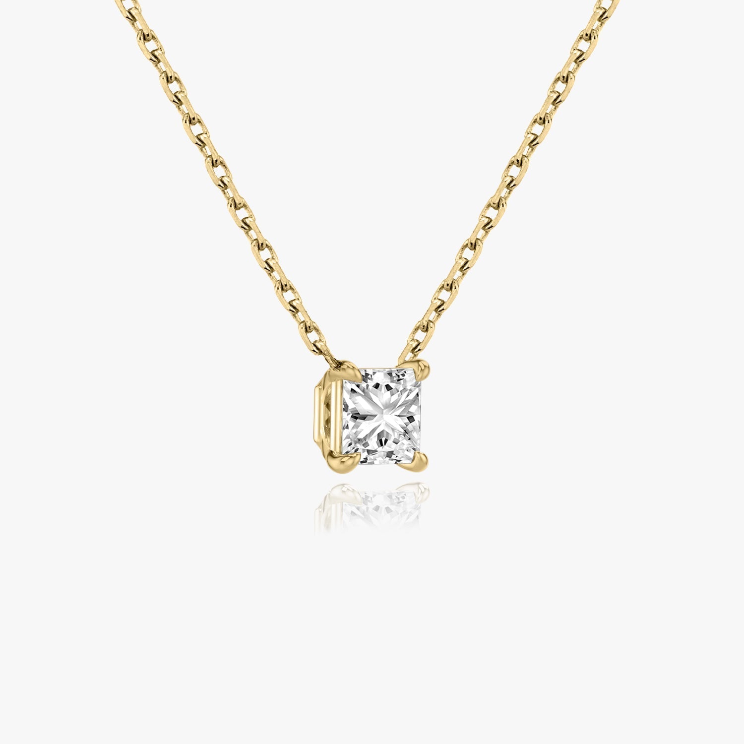 0.25 CT-1.0 CT Princess Solitaire F/VS Lab Grown Diamond Necklace - Camila Brown