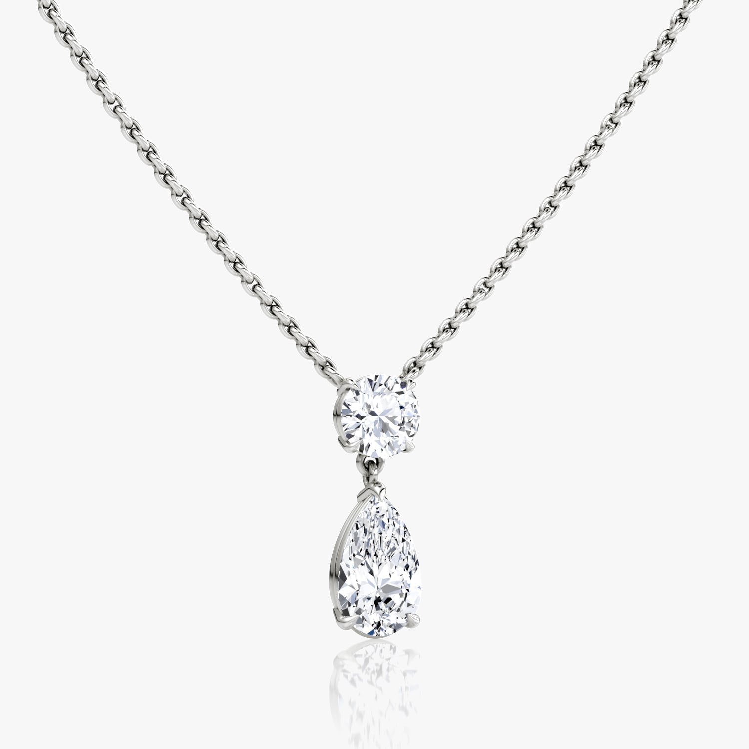 1.50 TCW Pear & Round F/VS Lab Grown Diamond Necklace - Camila Brown