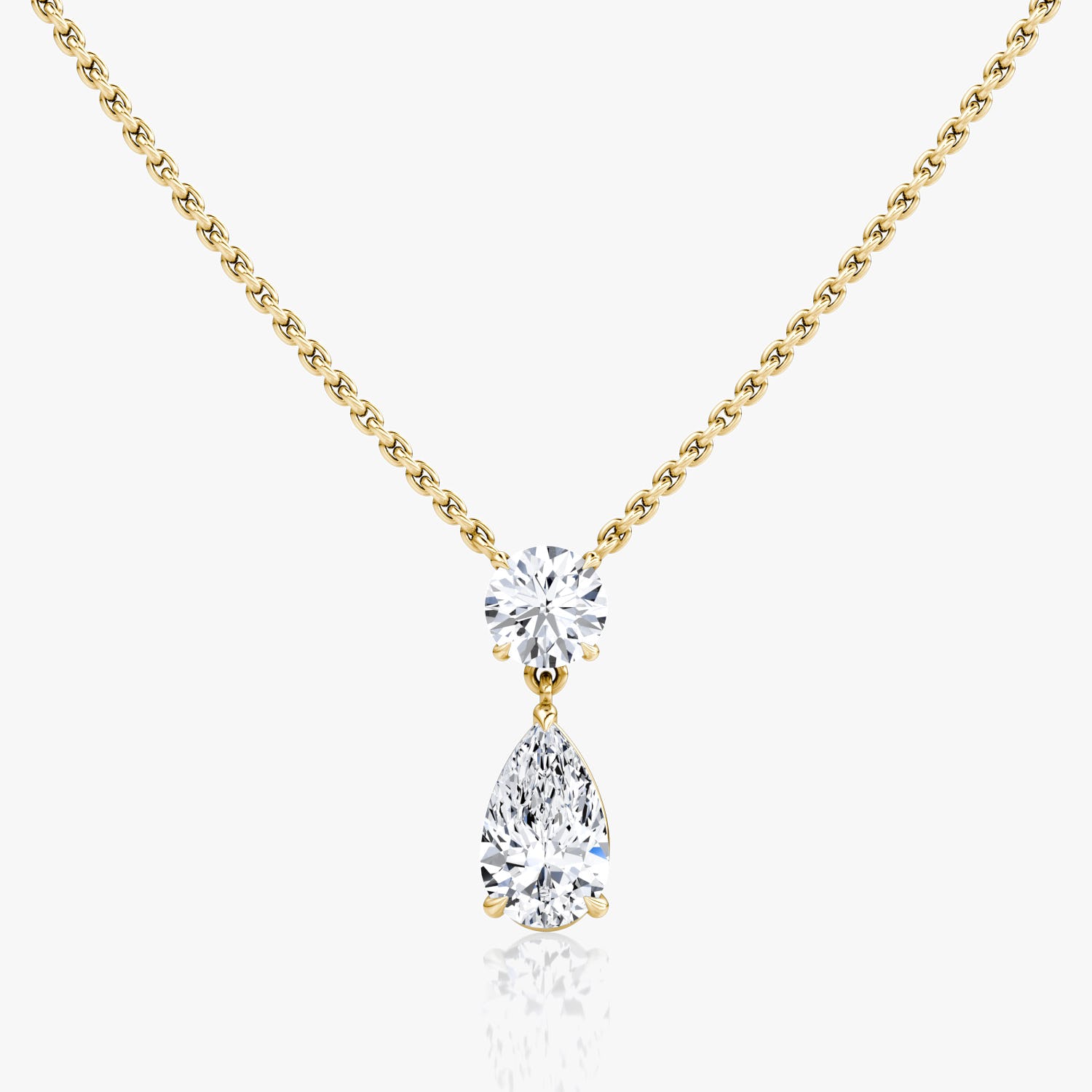 1.50 TCW Pear & Round F/VS Lab Grown Diamond Necklace - Camila Brown