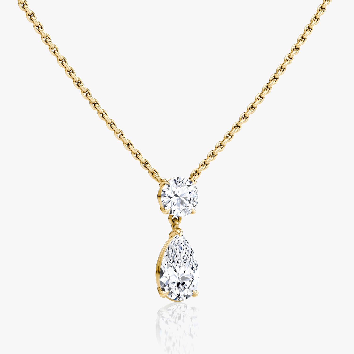 1.50 TCW Pear & Round F/VS Lab Grown Diamond Necklace - Camila Brown
