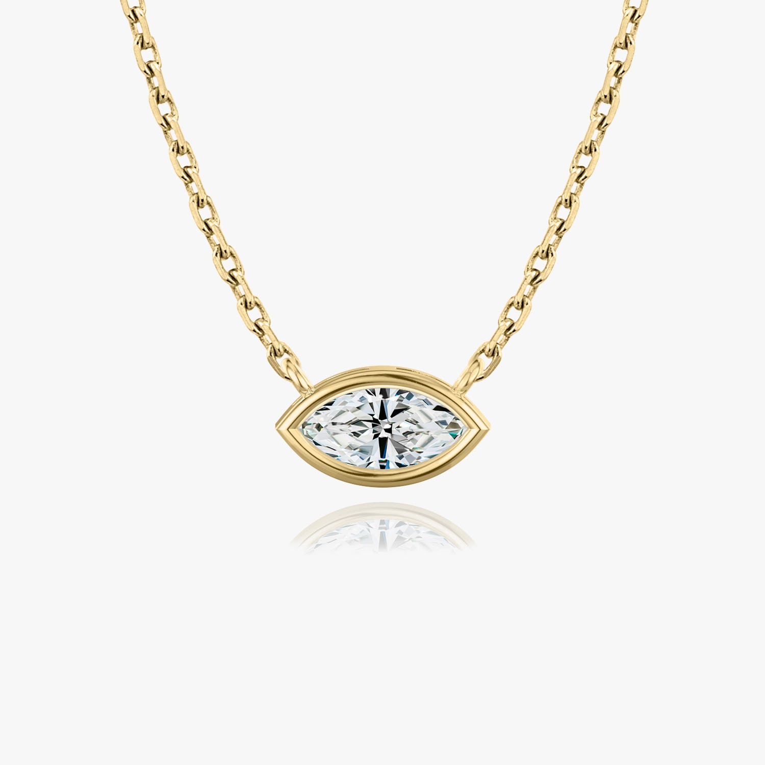 0.25-1.0 CT Marquise Bezel Solitaire F/VS Lab Grown Diamond Necklace - Camila Brown