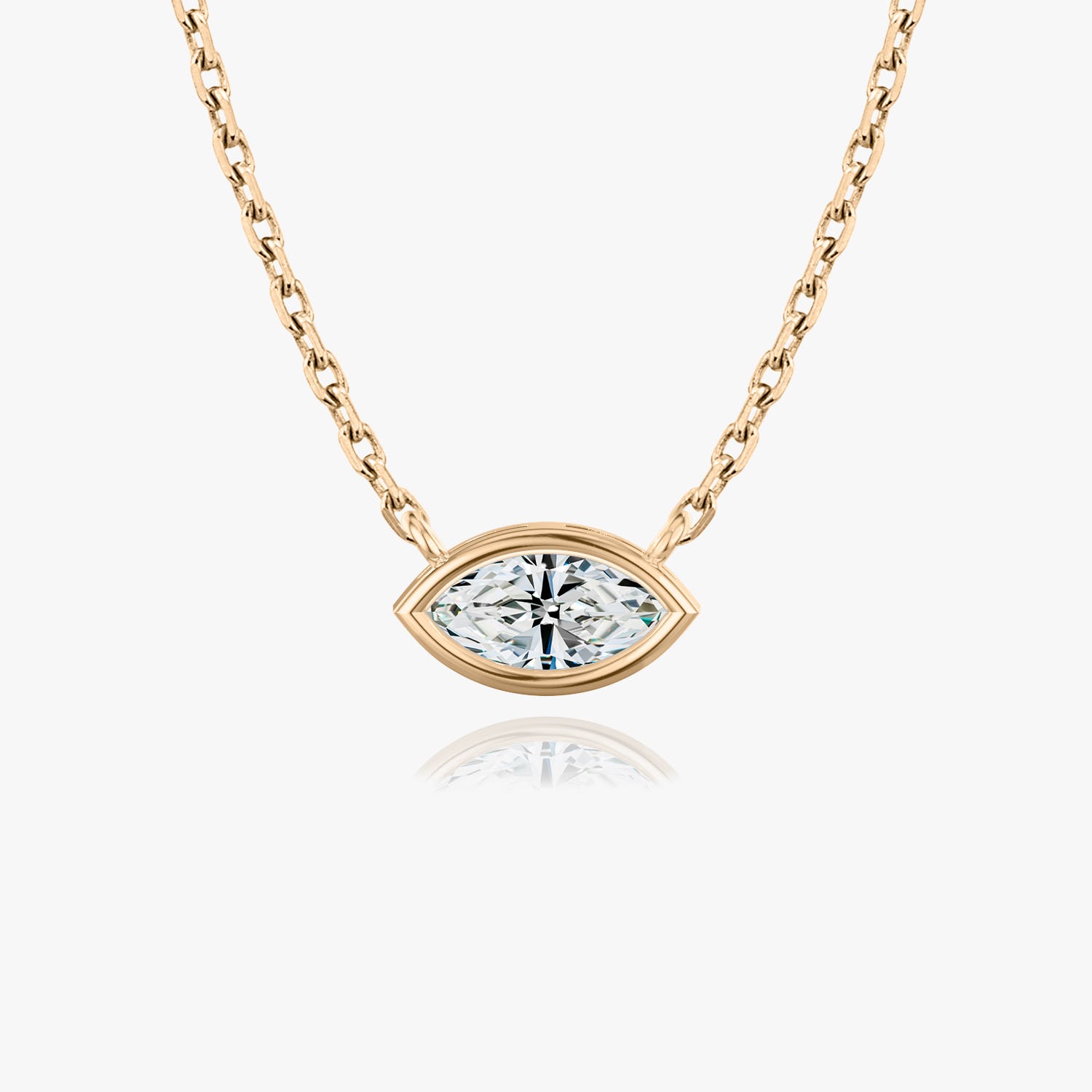 0.25-1.0 CT Marquise Bezel Solitaire F/VS Lab Grown Diamond Necklace - Camila Brown