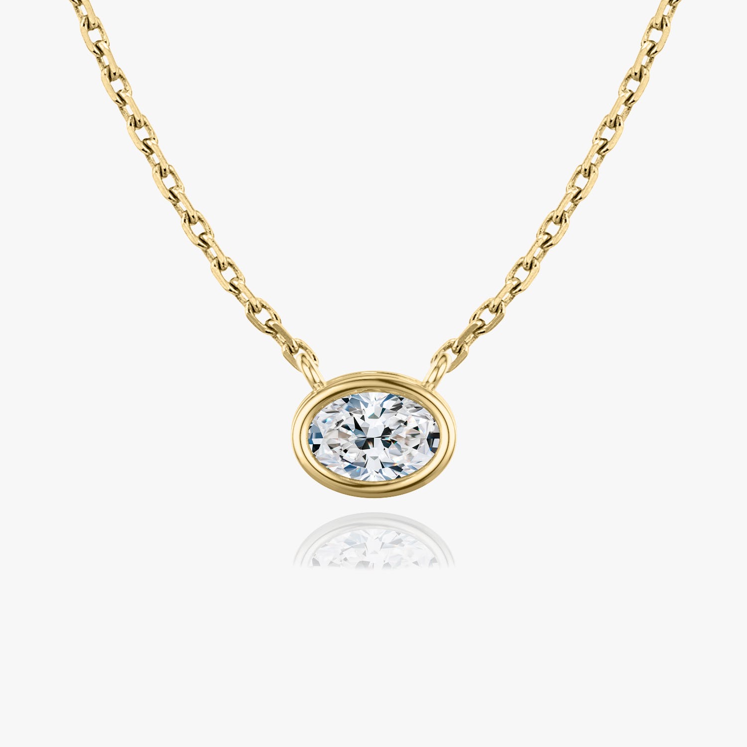 0.25 CT-1.0 CT Oval Bezel Solitaire F/VS Lab Grown Diamond Necklace - Camila Brown