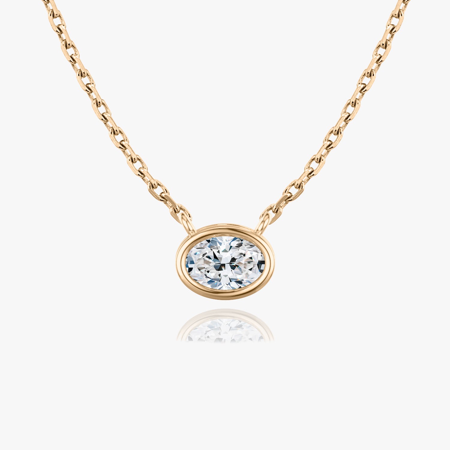 0.25 CT-1.0 CT Oval Bezel Solitaire F/VS Lab Grown Diamond Necklace - Camila Brown