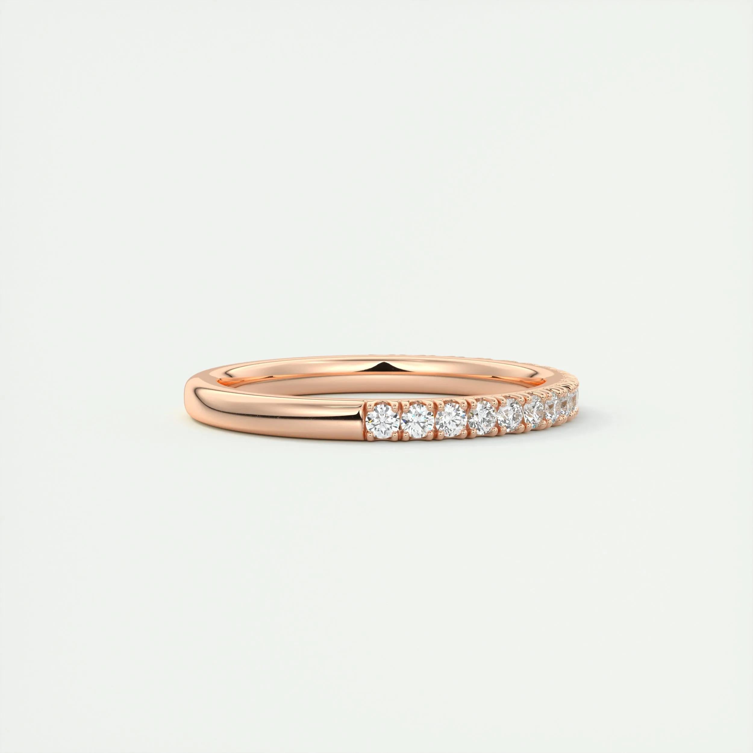 0.38 TCW Round CVD Diamond Half Eternity Wedding Band - Camila Brown