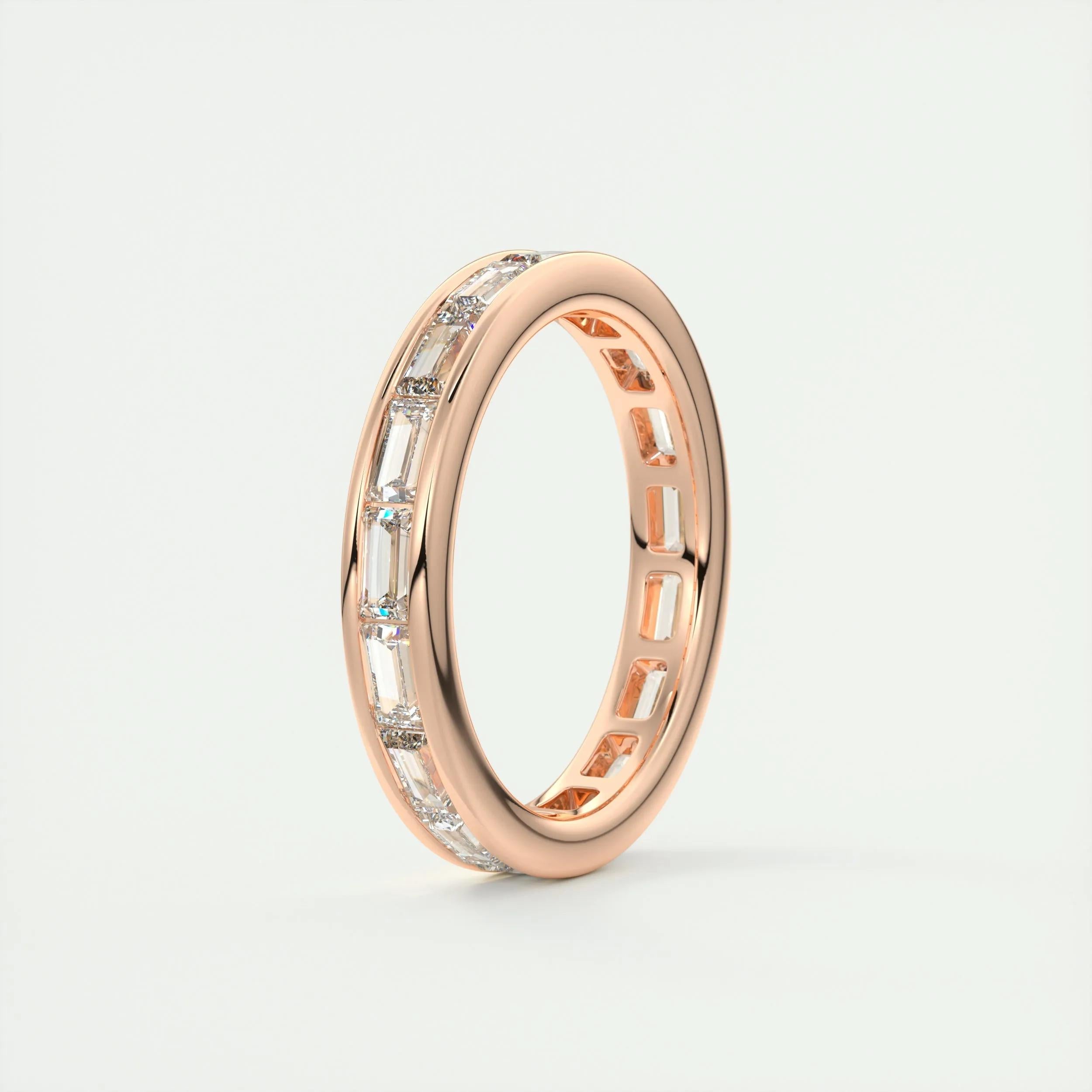 1.87 TCW Baguette CVD Diamond Chhanle Setting Wedding Band - Camila Brown