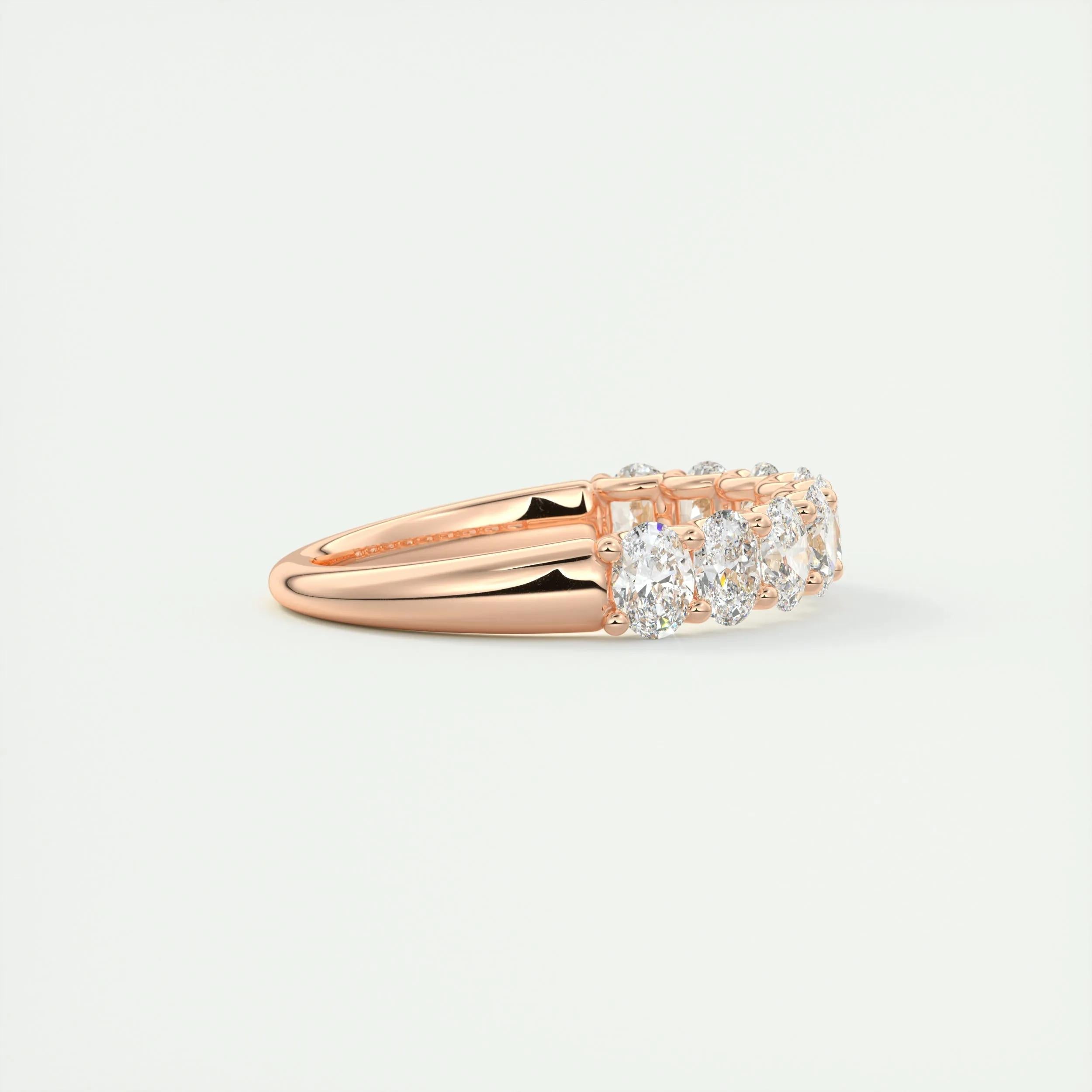 1.35 TCW Oval CVD Diamond Half Eternity Wedding Band - Camila Brown
