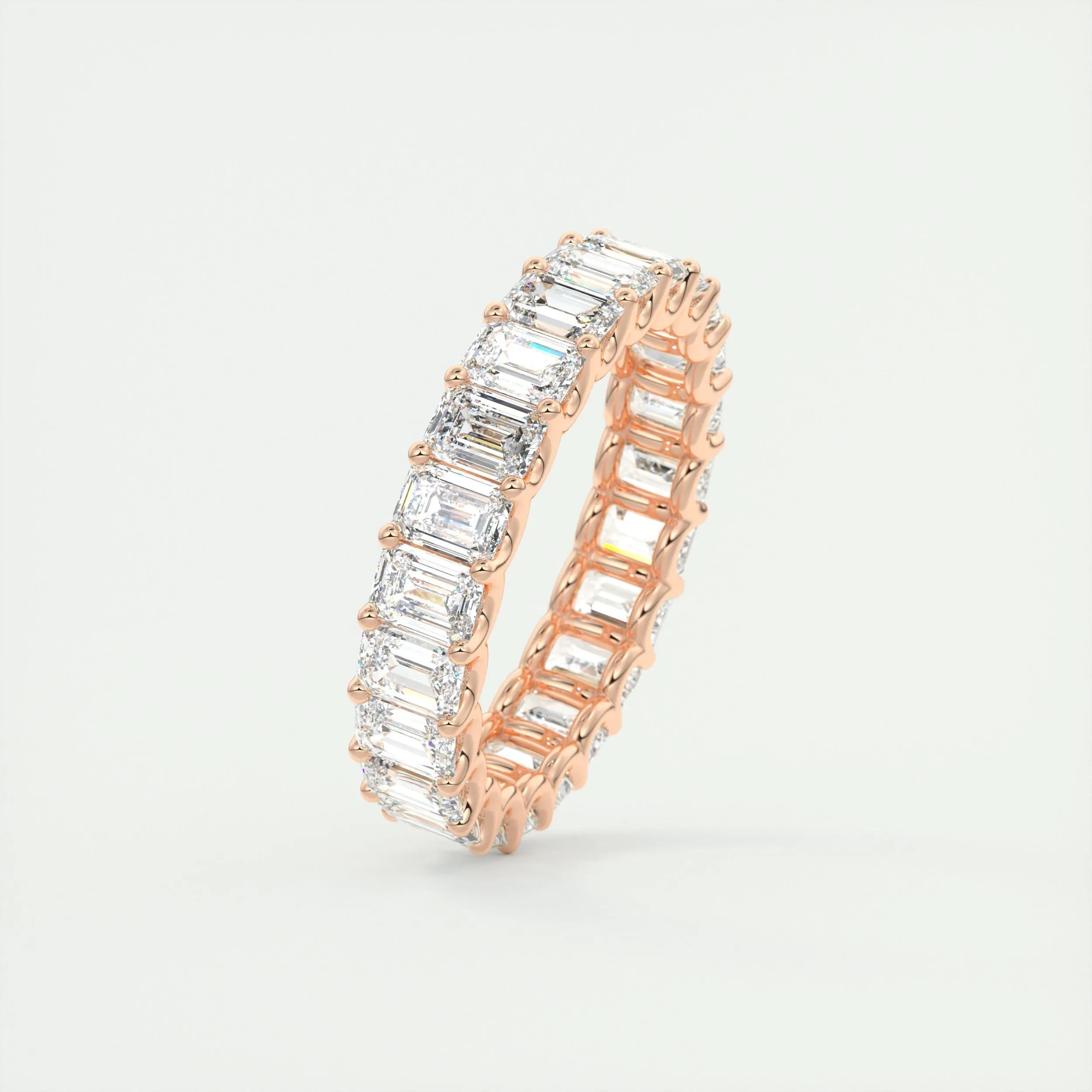 4.6 TCW Emerald CVD Diamond Full Eternity Wedding Band - Camila Brown