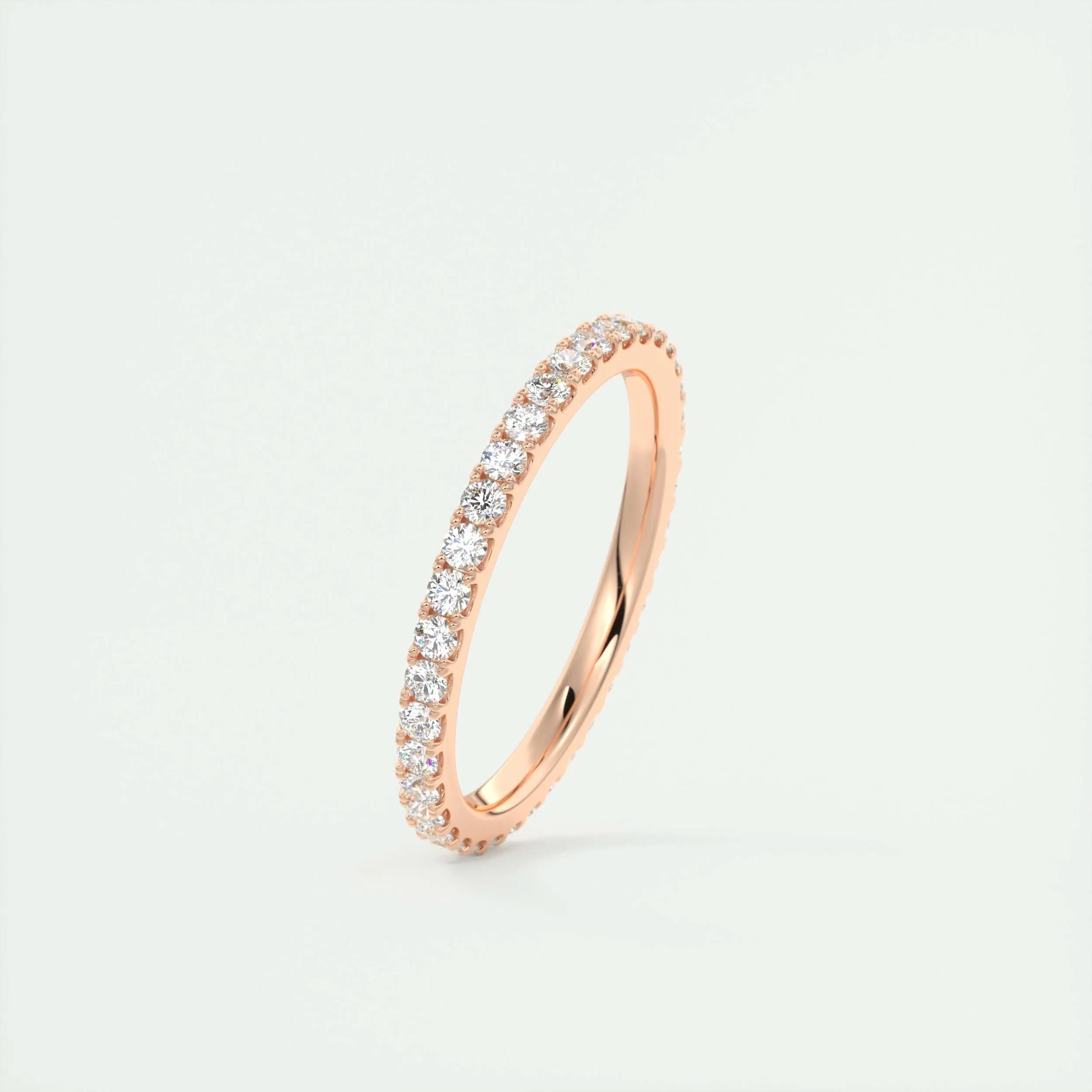 0.74 TCW Round CVD Diamond Full Eternity Wedding Band - Camila Brown