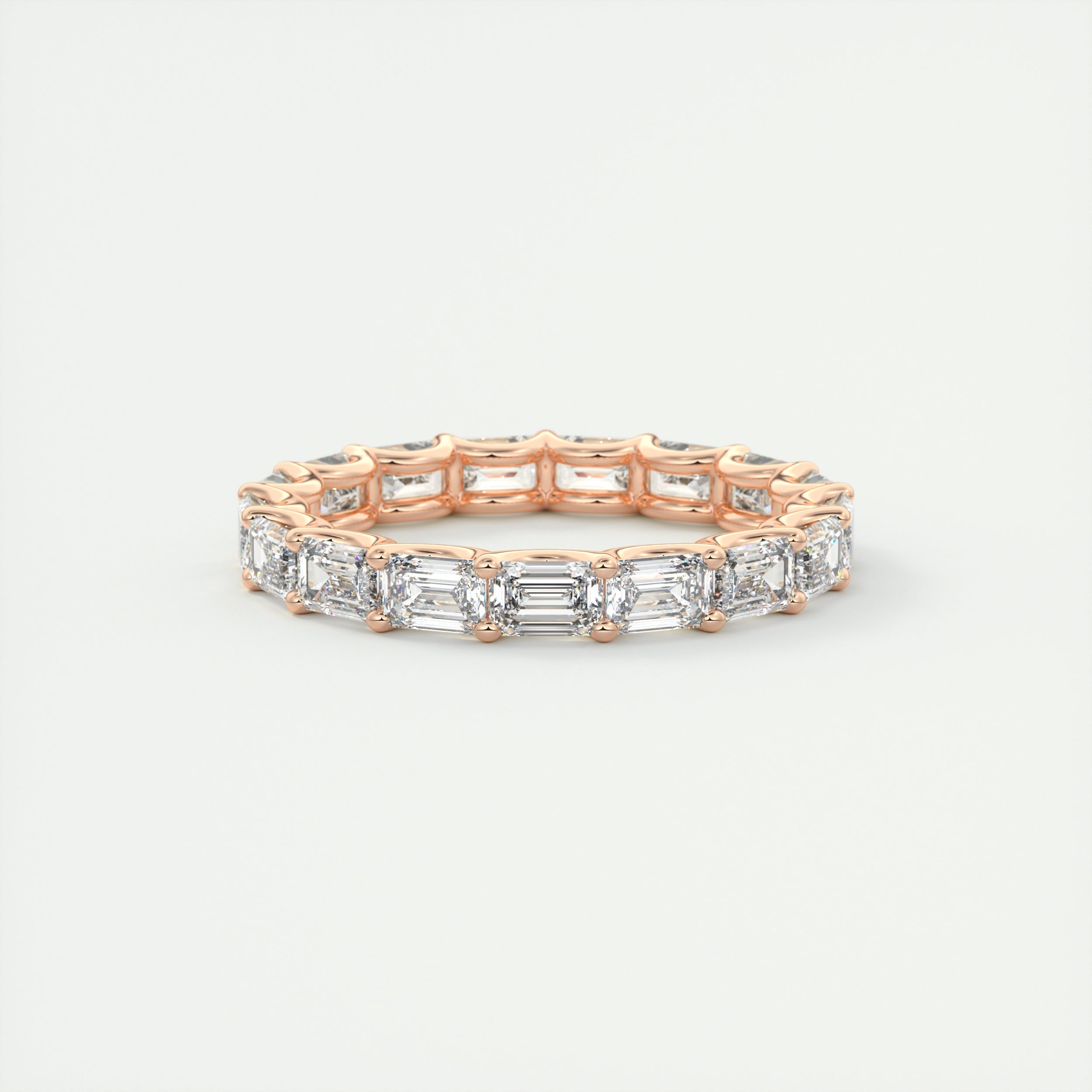 2.55 TCW Emerald CVD Diamond Full Eternity Wedding Band - Camila Brown