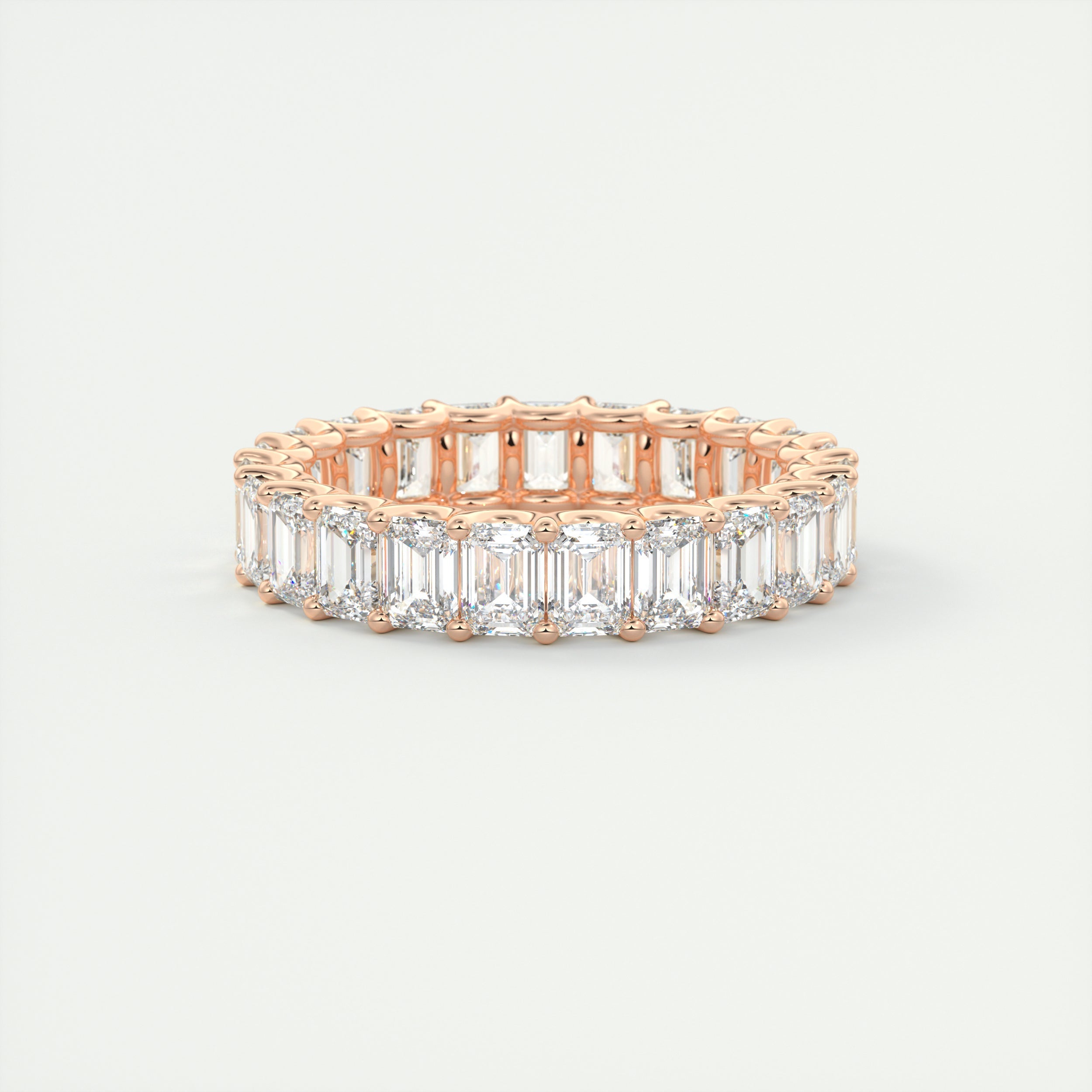 4.6 TCW Emerald CVD Diamond Full Eternity Wedding Band - Camila Brown