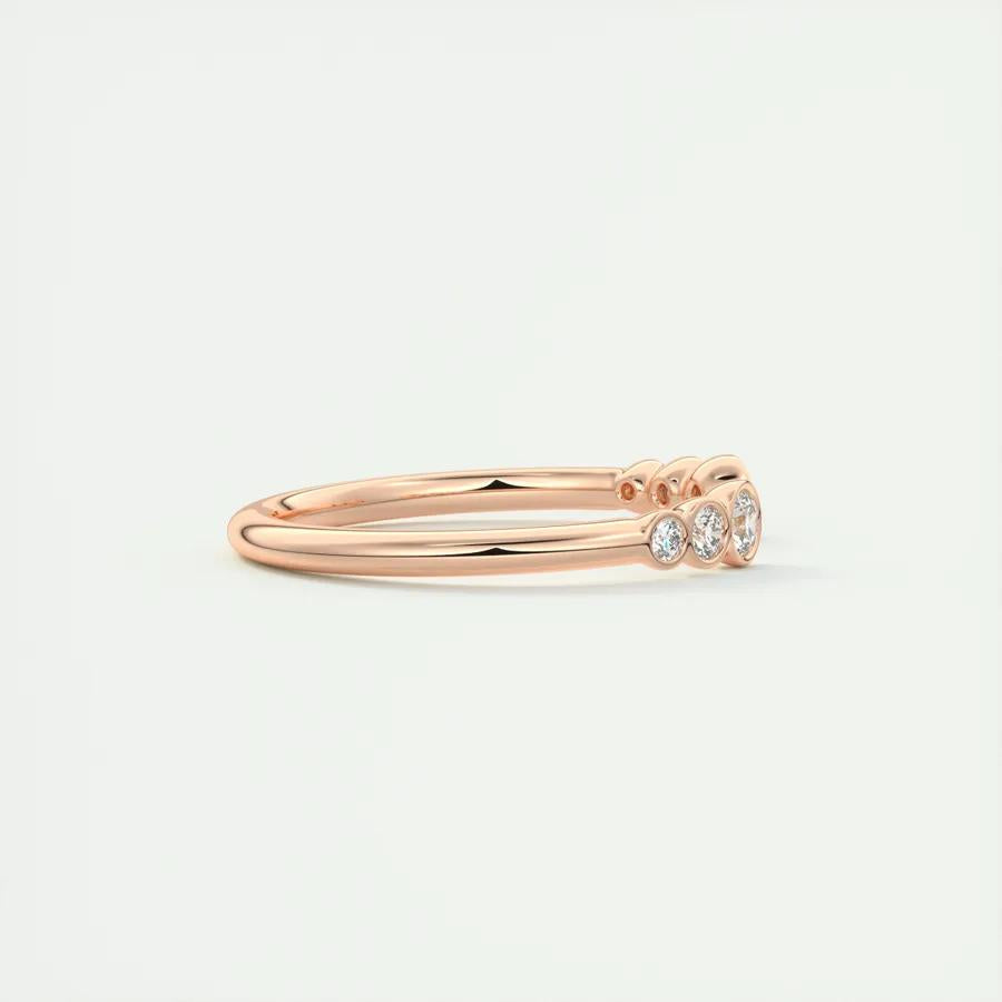0.22 TCW Round CVD Diamond Bezel Open Wedding Band - Camila Brown