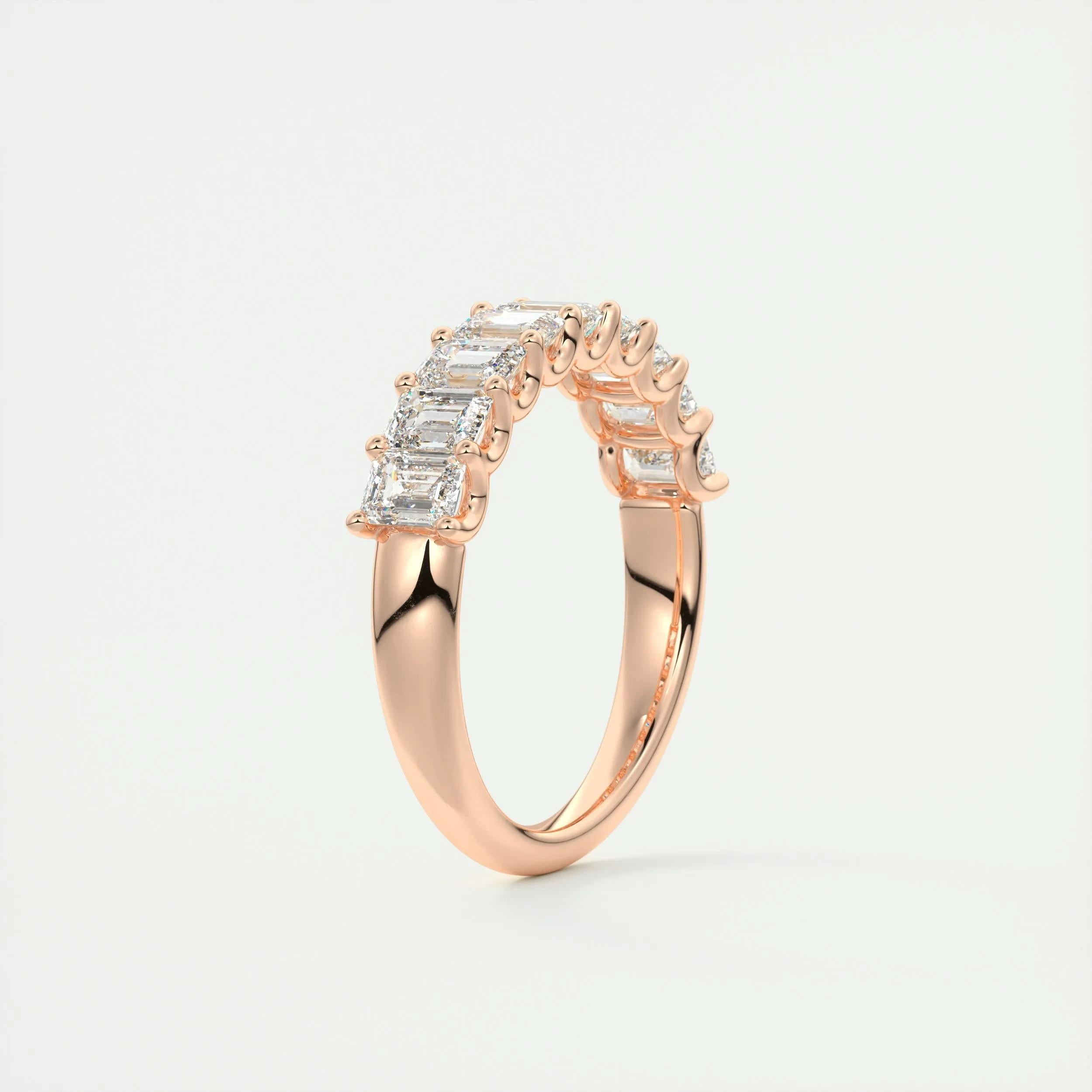 1.80 TCW Emerald CVD Diamond Half Eternity Wedding Band - Camila Brown