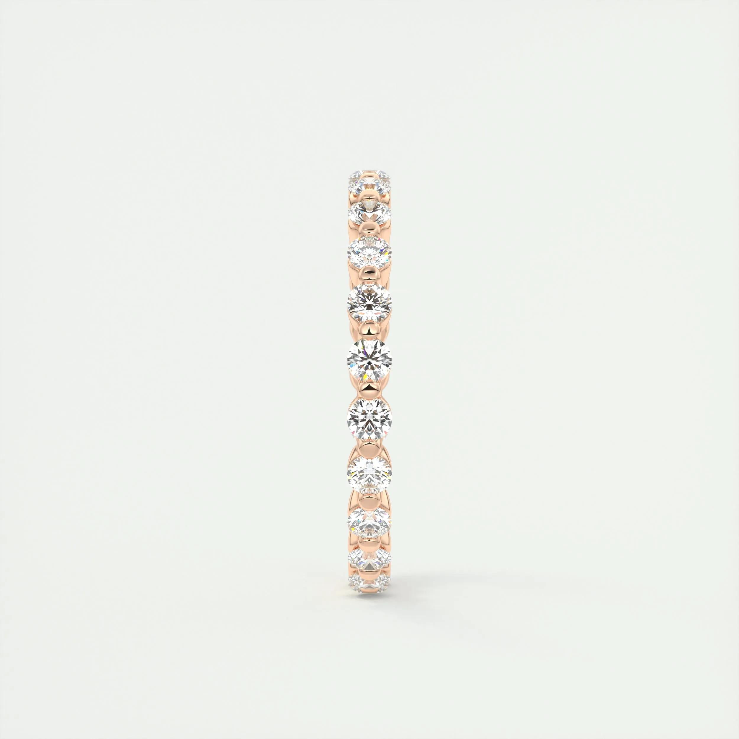 0.69 TCW Round CVD Diamond bubble prong Wedding Band - Camila Brown