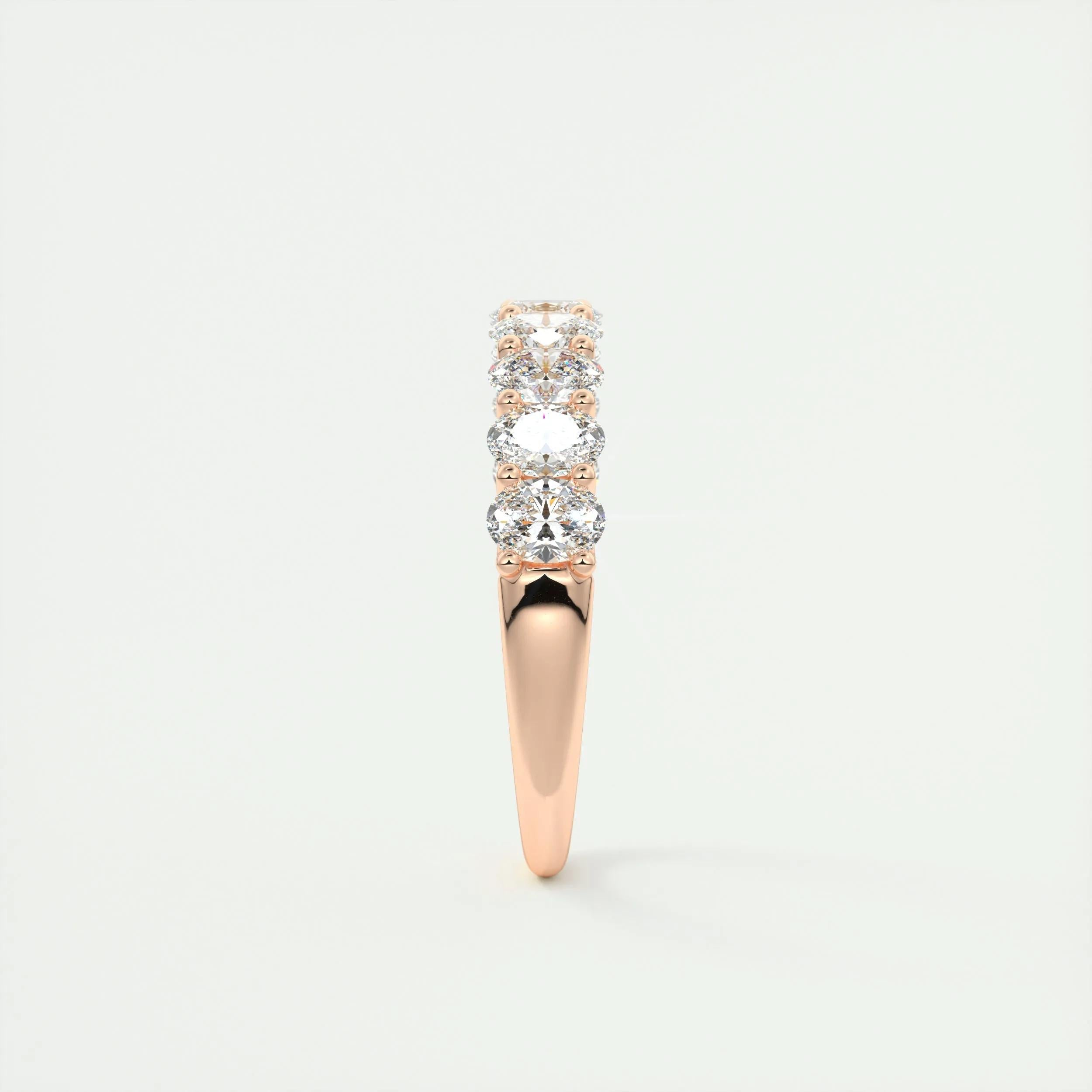 1.35 TCW Oval CVD Diamond Half Eternity Wedding Band - Camila Brown