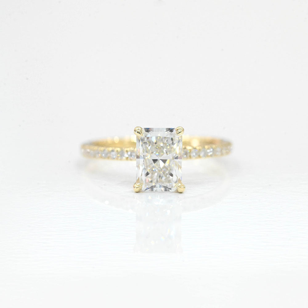1.50 CT-3.50 CT Radiant CVD Diamond Pave Setting Engagement Ring - Camila Brown