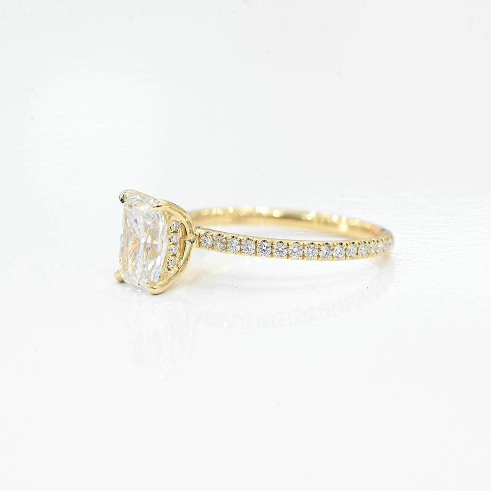 1.50 CT-3.50 CT Radiant CVD Diamond Pave Setting Engagement Ring - Camila Brown