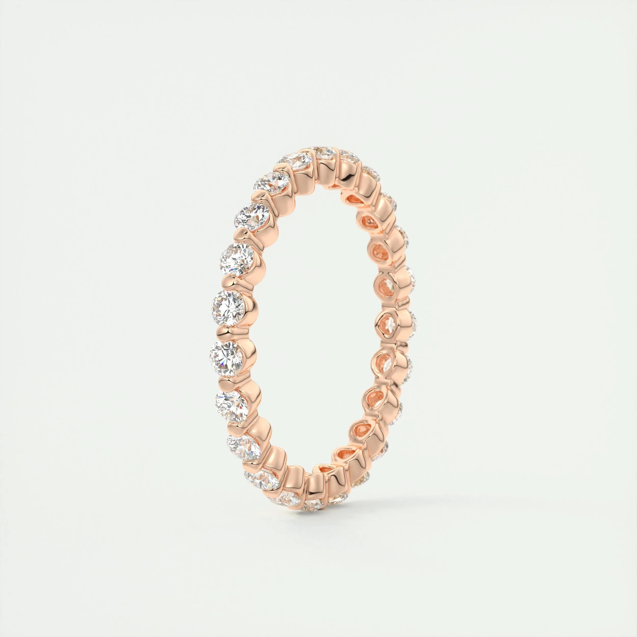 0.69 TCW Round CVD Diamond bubble prong Wedding Band - Camila Brown