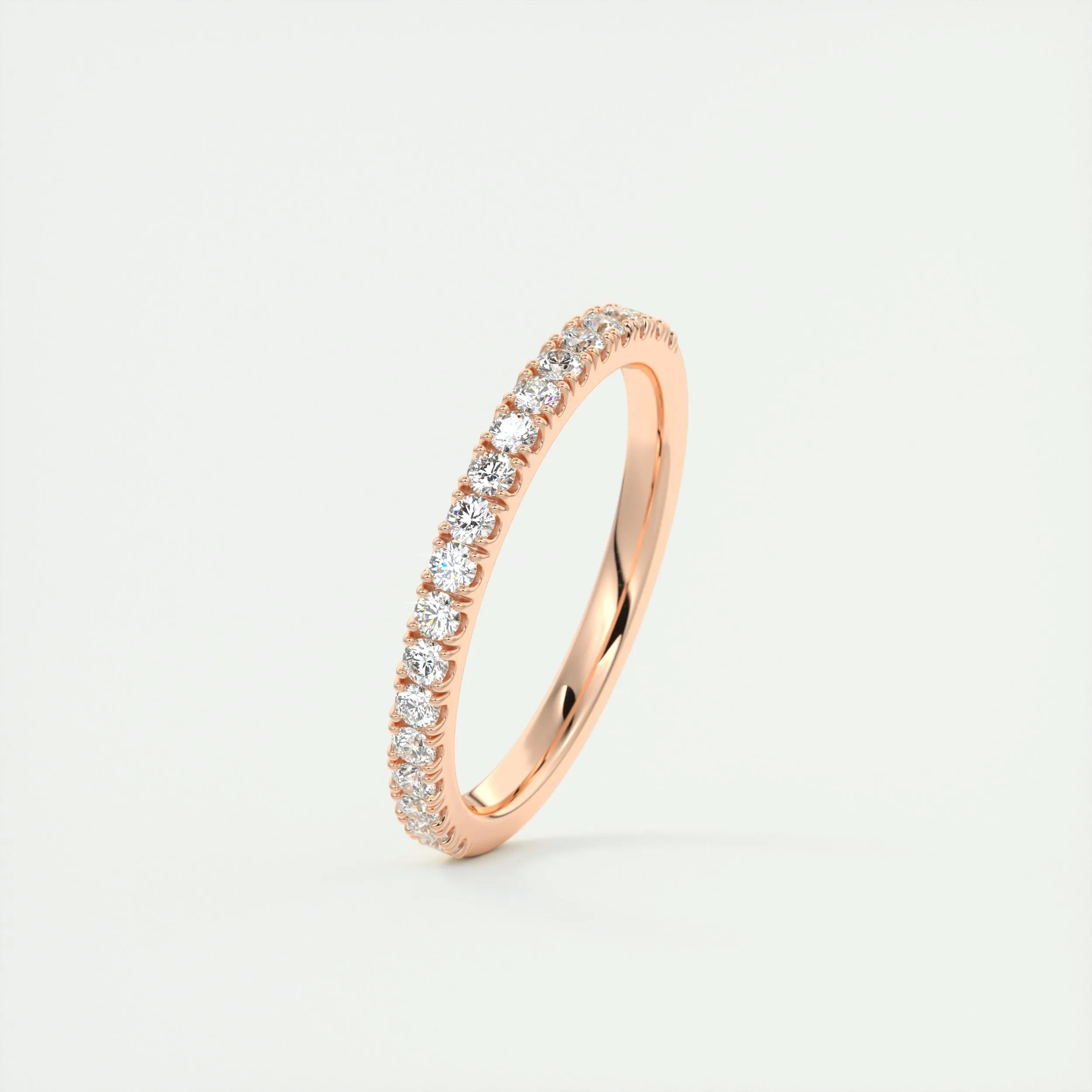 0.38 TCW Round CVD Diamond Half Eternity Wedding Band - Camila Brown