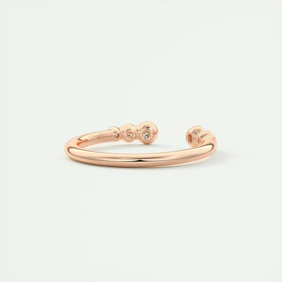 0.22 TCW Round CVD Diamond Bezel Open Wedding Band - Camila Brown