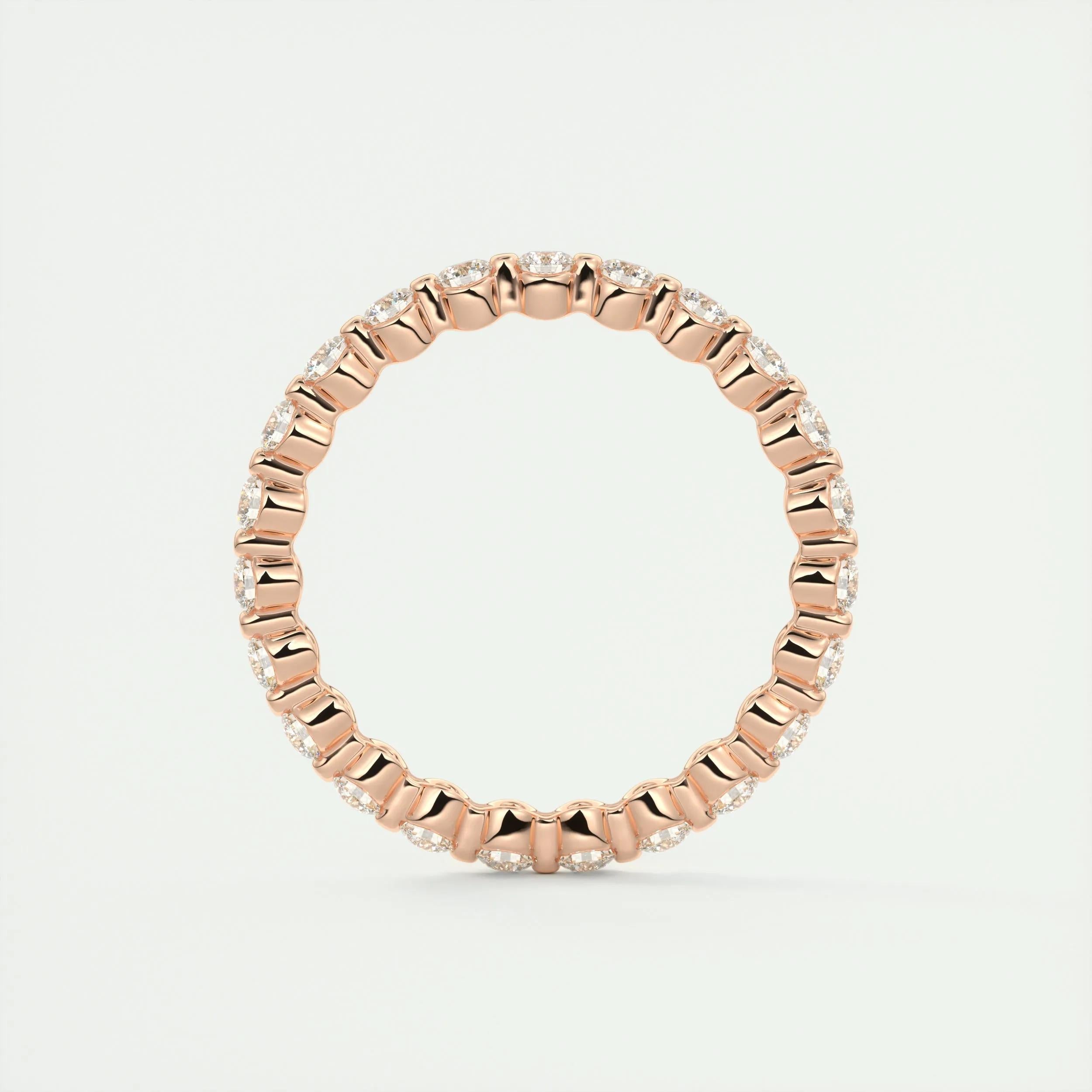 0.69 TCW Round CVD Diamond bubble prong Wedding Band - Camila Brown