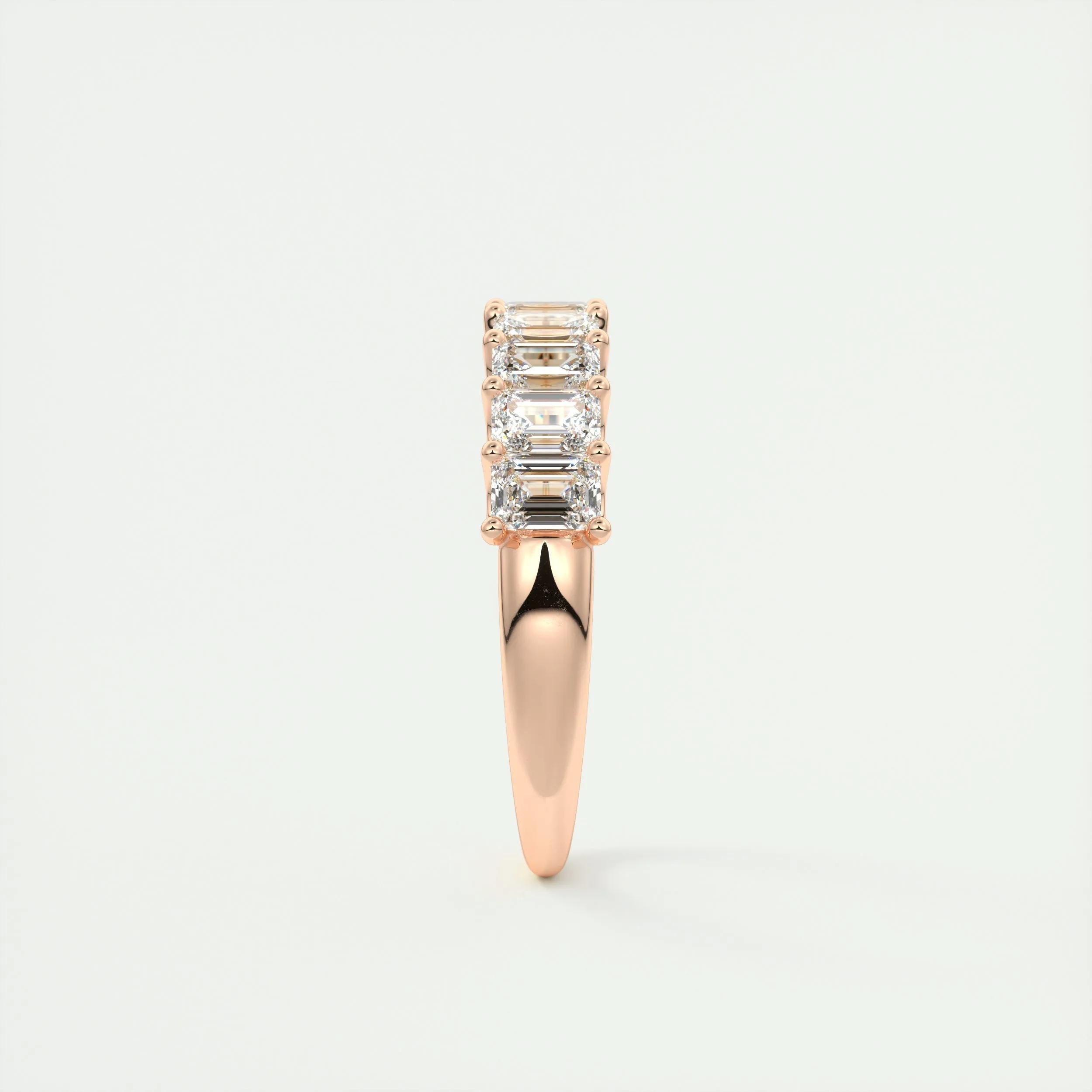 1.80 TCW Emerald CVD Diamond Half Eternity Wedding Band - Camila Brown