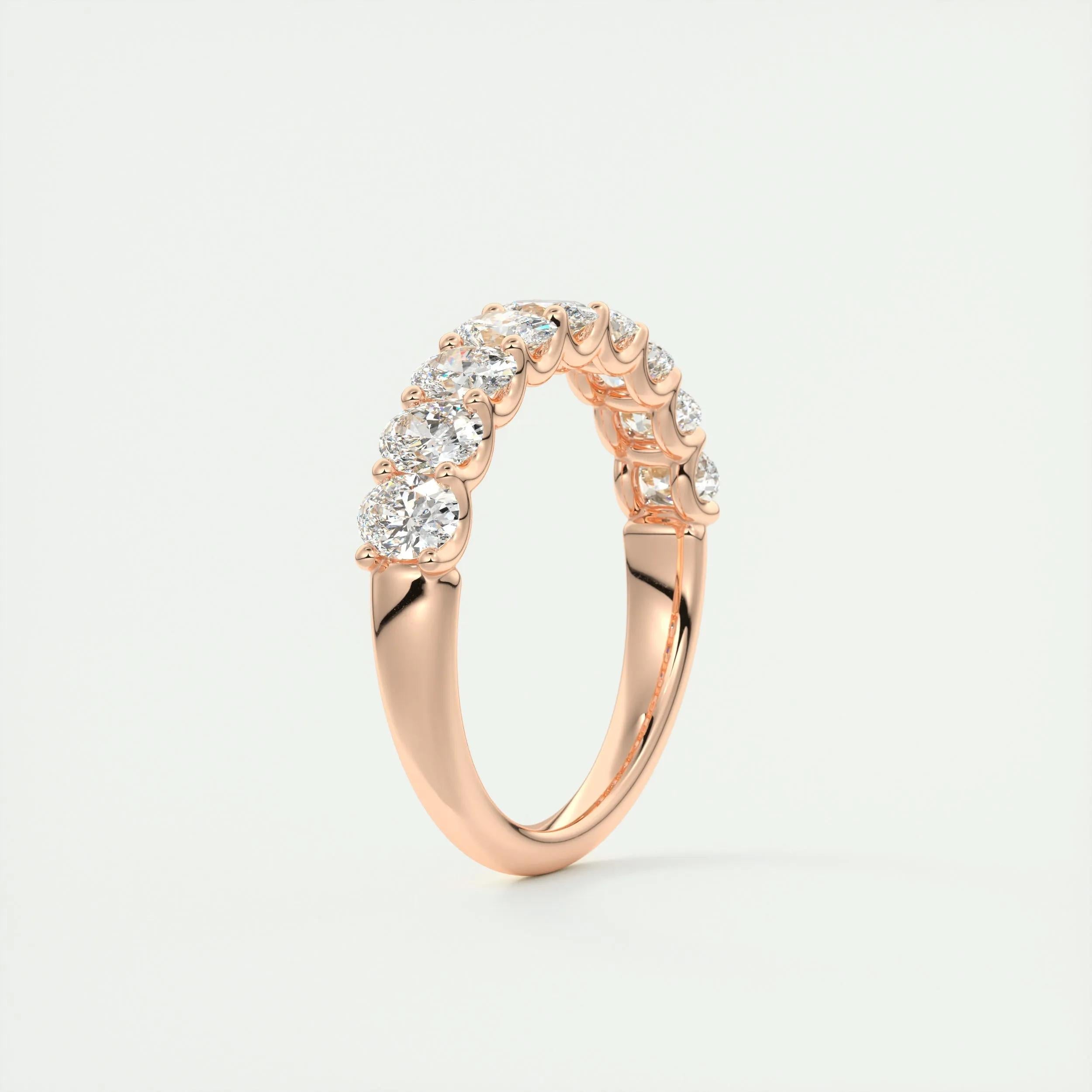 1.35 TCW Oval CVD Diamond Half Eternity Wedding Band - Camila Brown