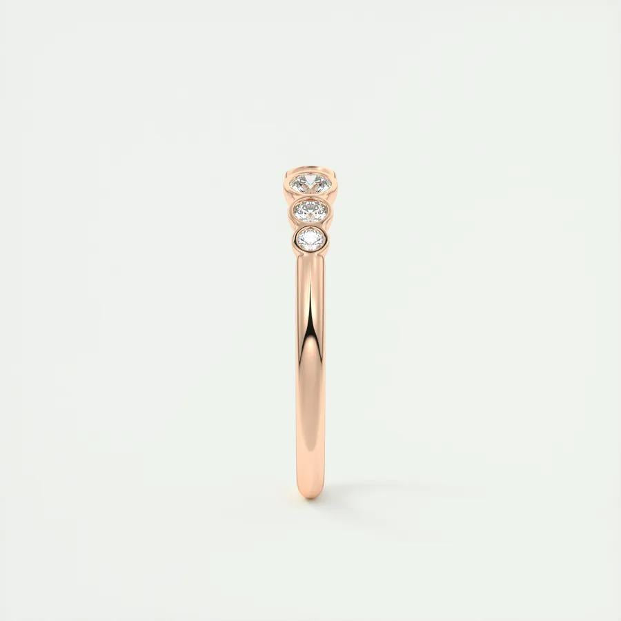 0.22 TCW Round CVD Diamond Bezel Open Wedding Band - Camila Brown