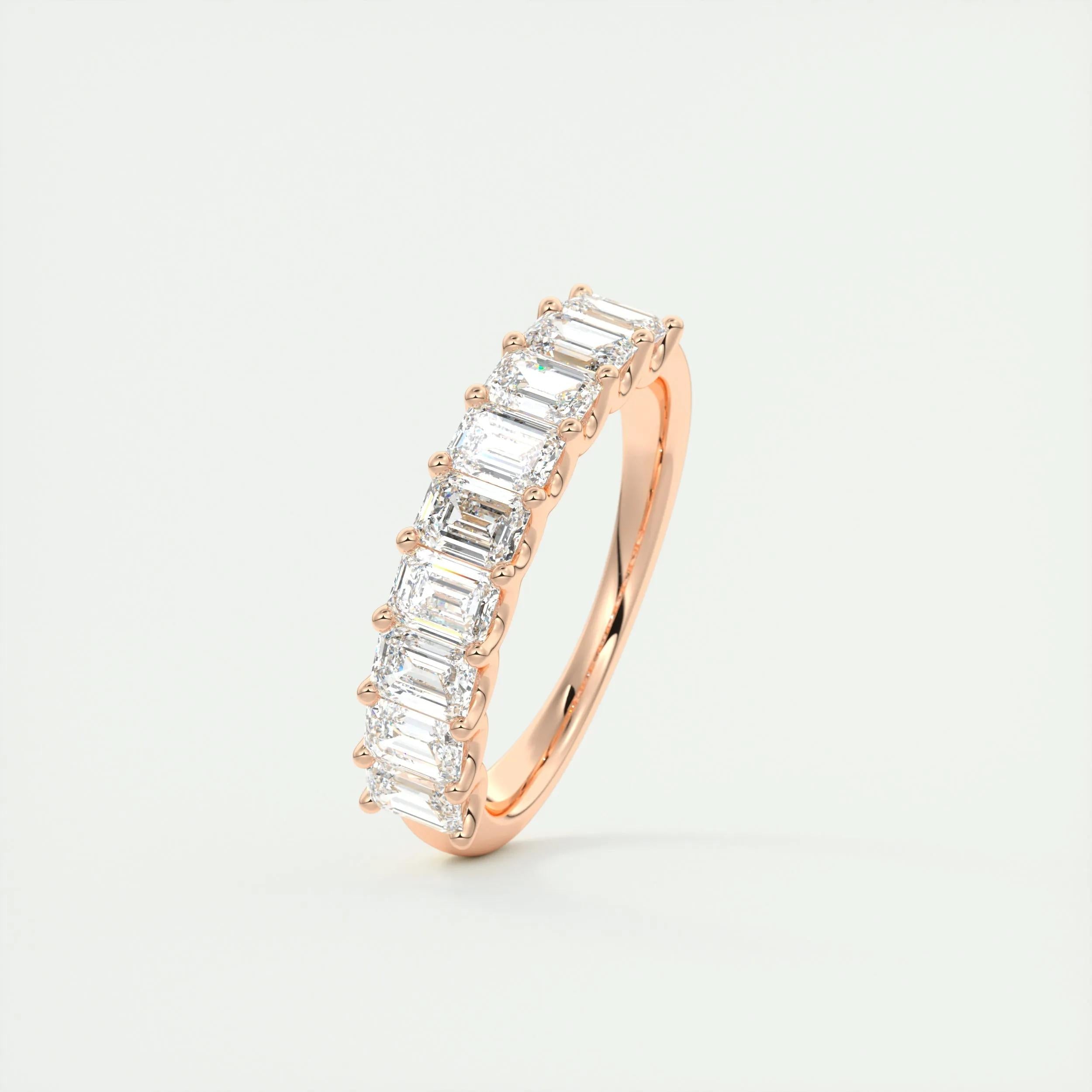 1.80 TCW Emerald CVD Diamond Half Eternity Wedding Band - Camila Brown
