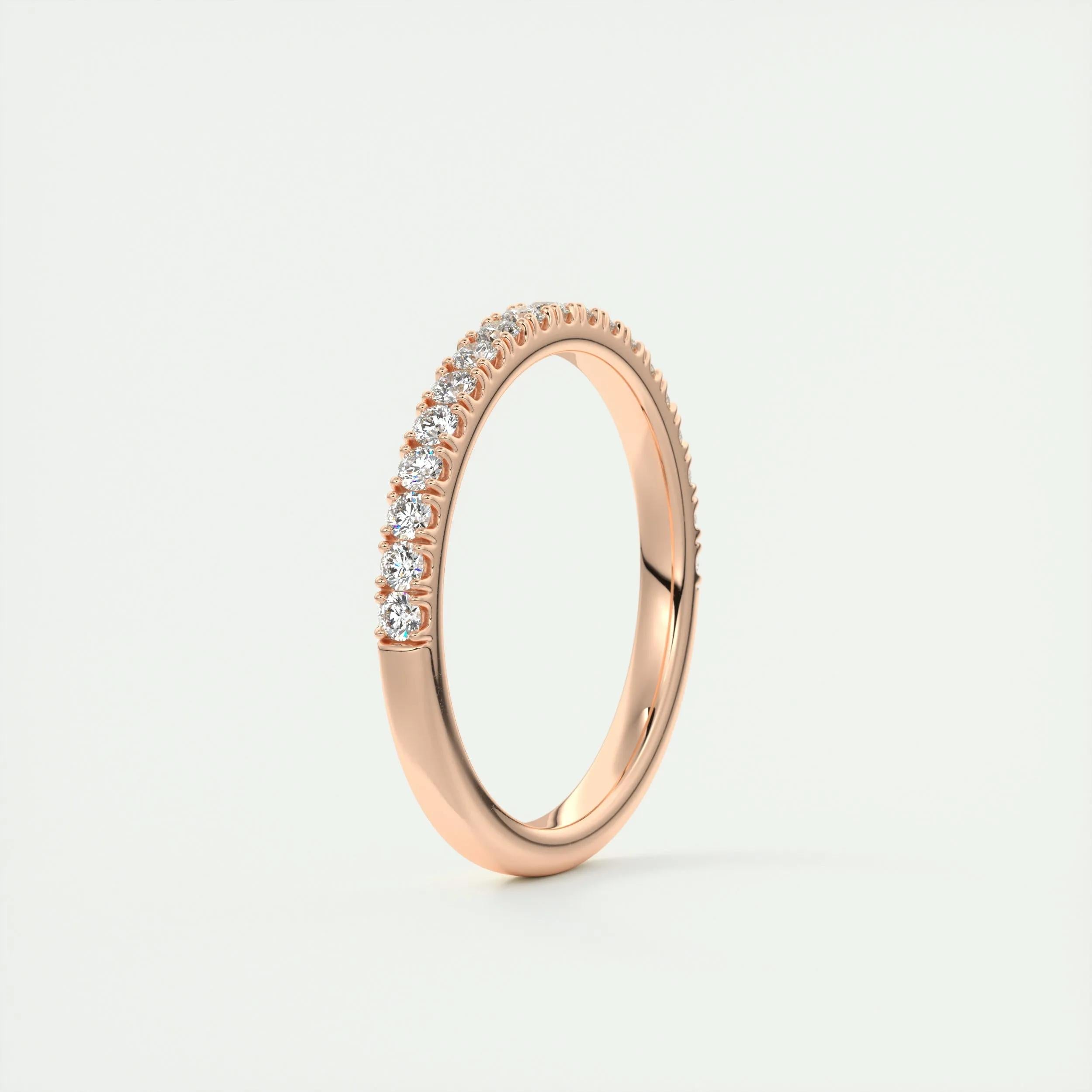 0.38 TCW Round CVD Diamond Half Eternity Wedding Band - Camila Brown