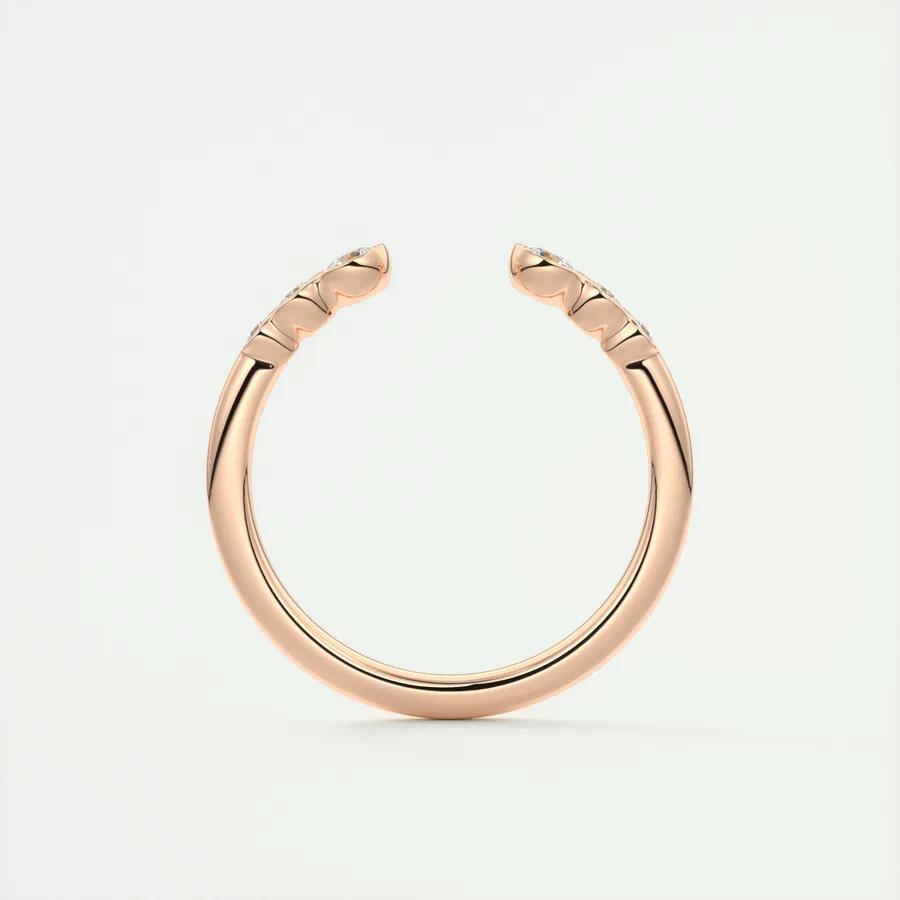 0.22 TCW Round CVD Diamond Bezel Open Wedding Band - Camila Brown