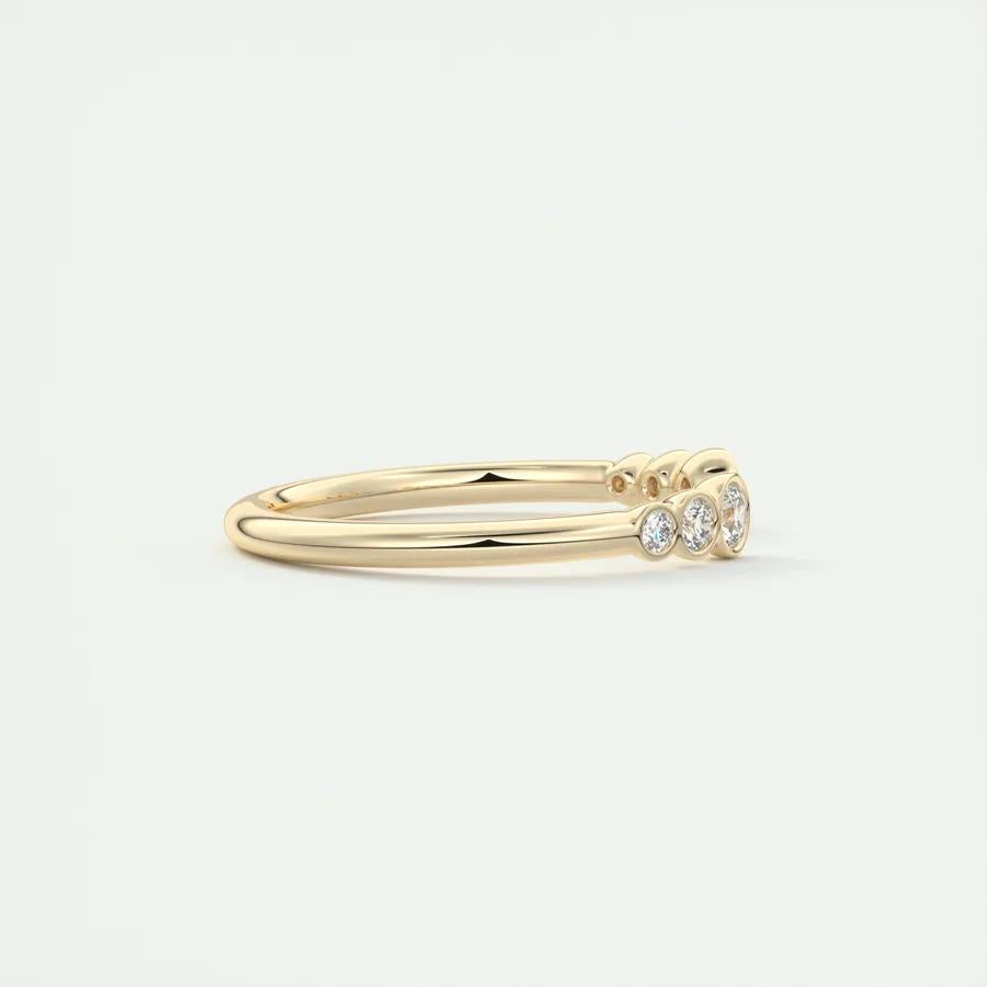 0.22 TCW Round CVD Diamond Bezel Open Wedding Band - Camila Brown