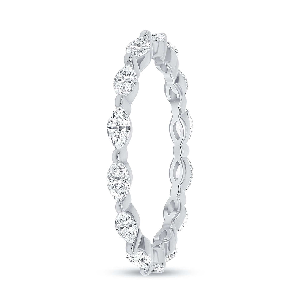 0.40 TCW Marquise CVD Diamond Bubble Prongs Setting Wedding Band - Camila Brown