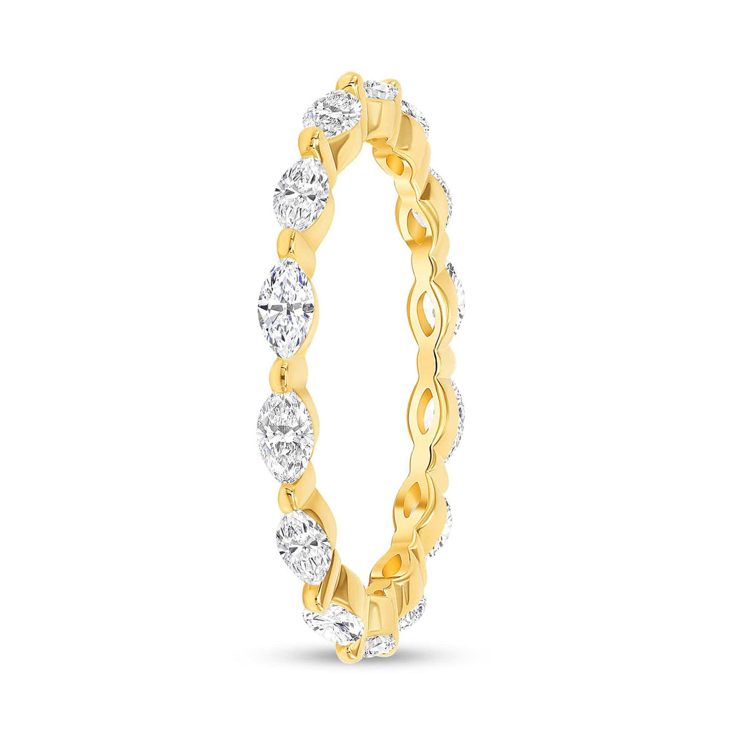 0.40 TCW Marquise CVD Diamond Bubble Prongs Setting Wedding Band - Camila Brown