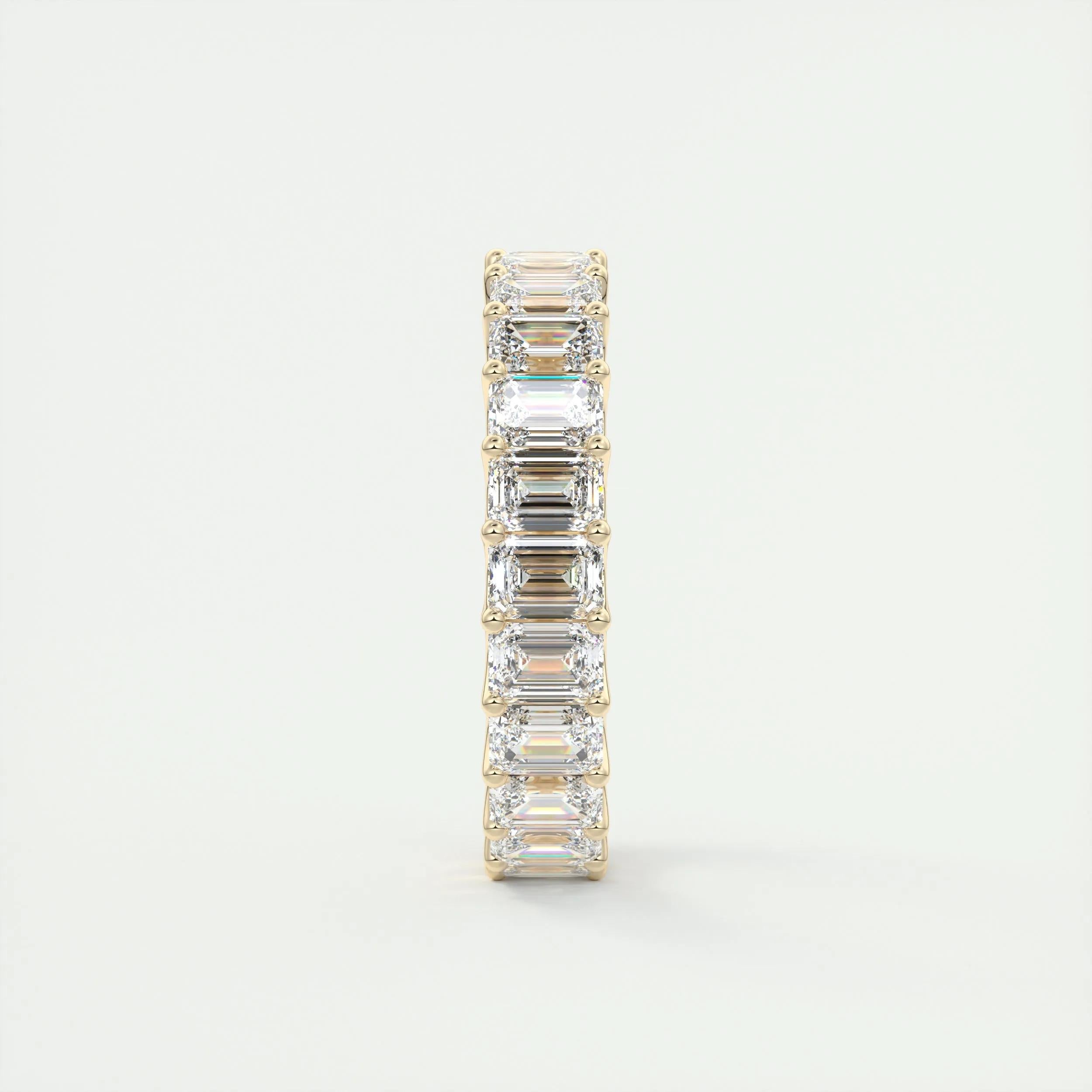 4.6 TCW Emerald CVD Diamond Full Eternity Wedding Band - Camila Brown