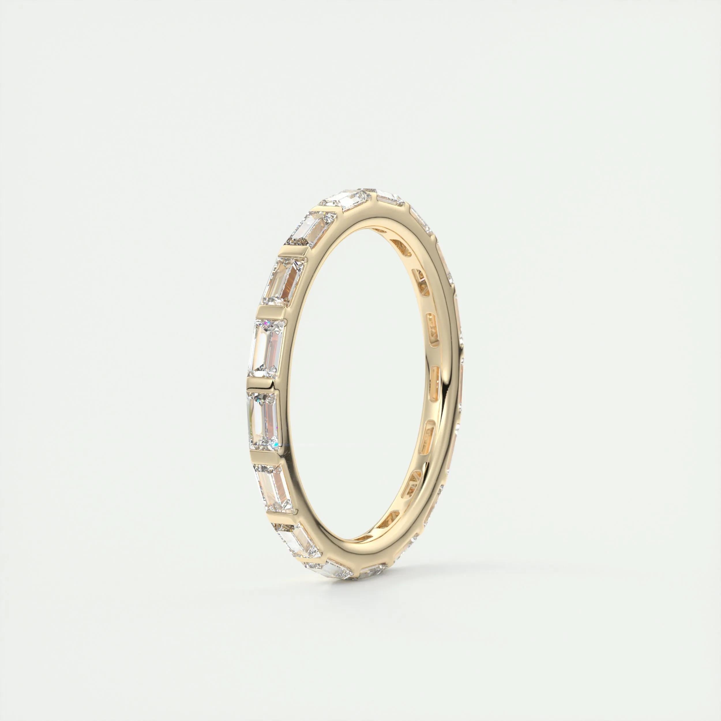 1.02 TCW Baguette CVD Diamond Bar Wedding Band - Camila Brown