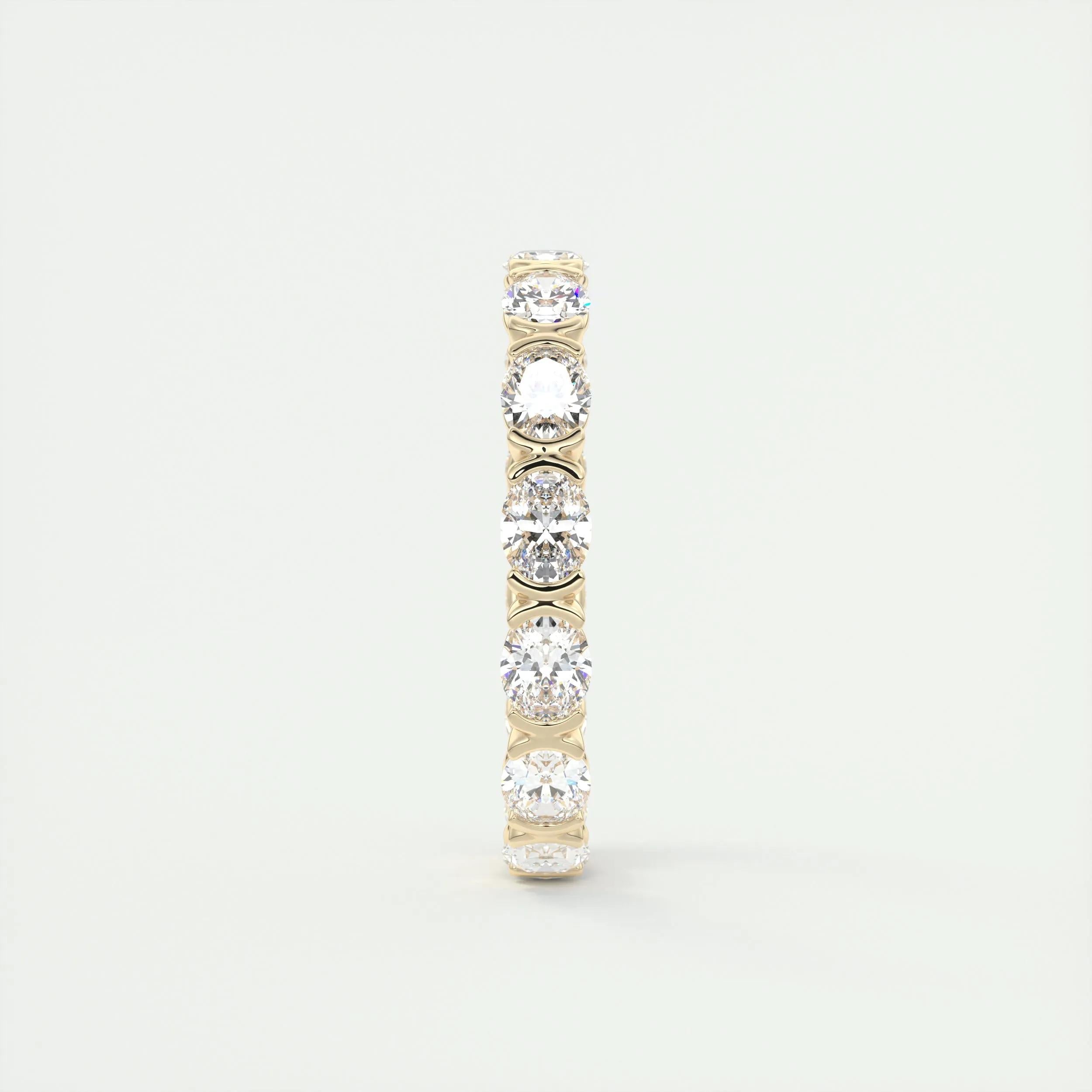 2.25 TCW Oval CVD Diamond Half Bezel Wedding Band - Camila Brown