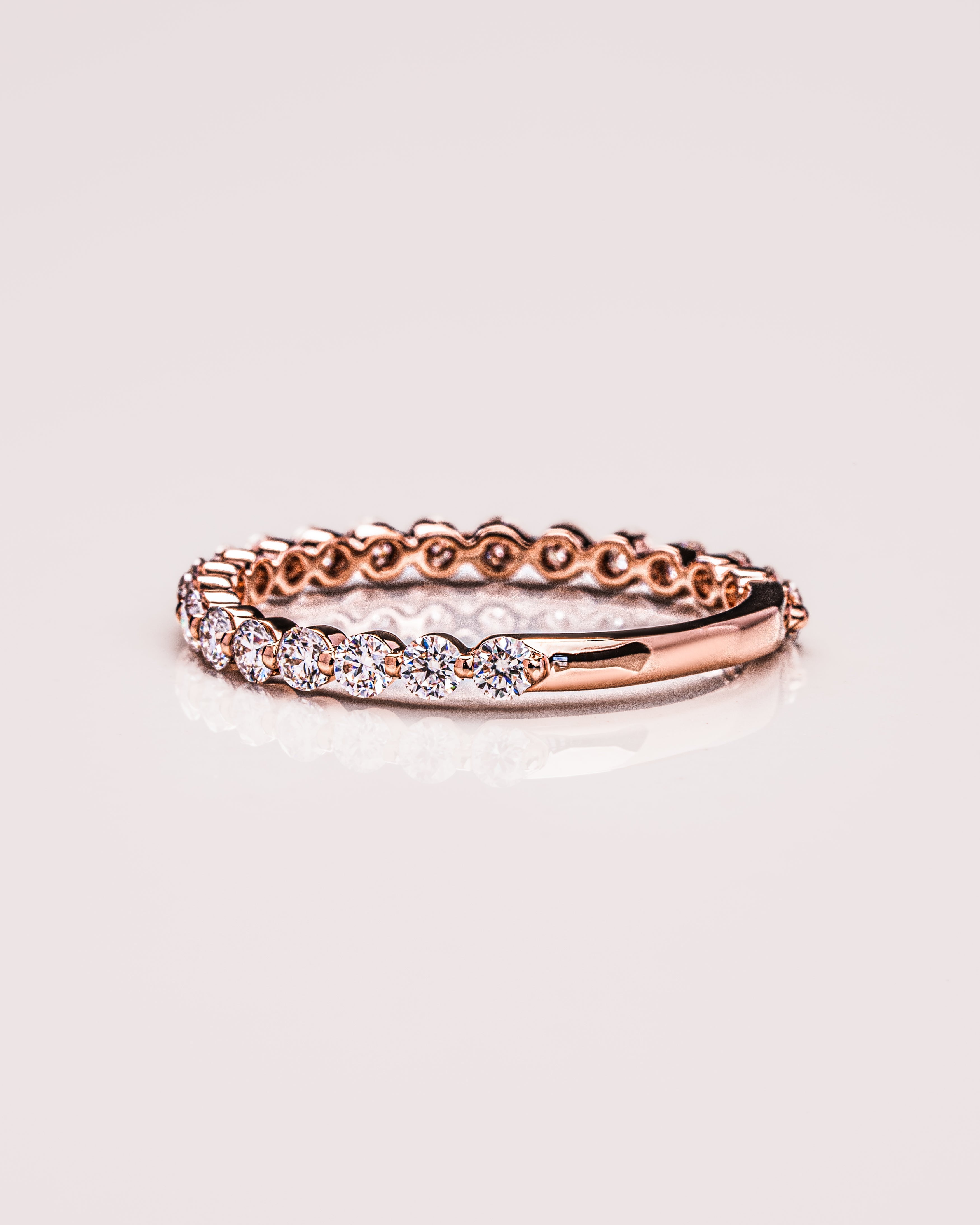 0.88 TCW Round CVD Diamond Half Eternity Wedding Band - Camila Brown